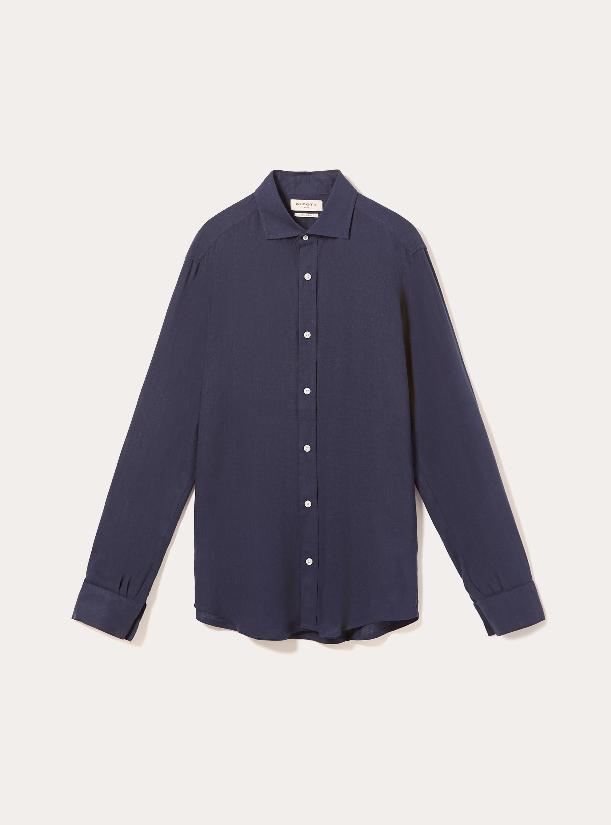 Linen blend shirt, BL2 BLUE MEDIUM