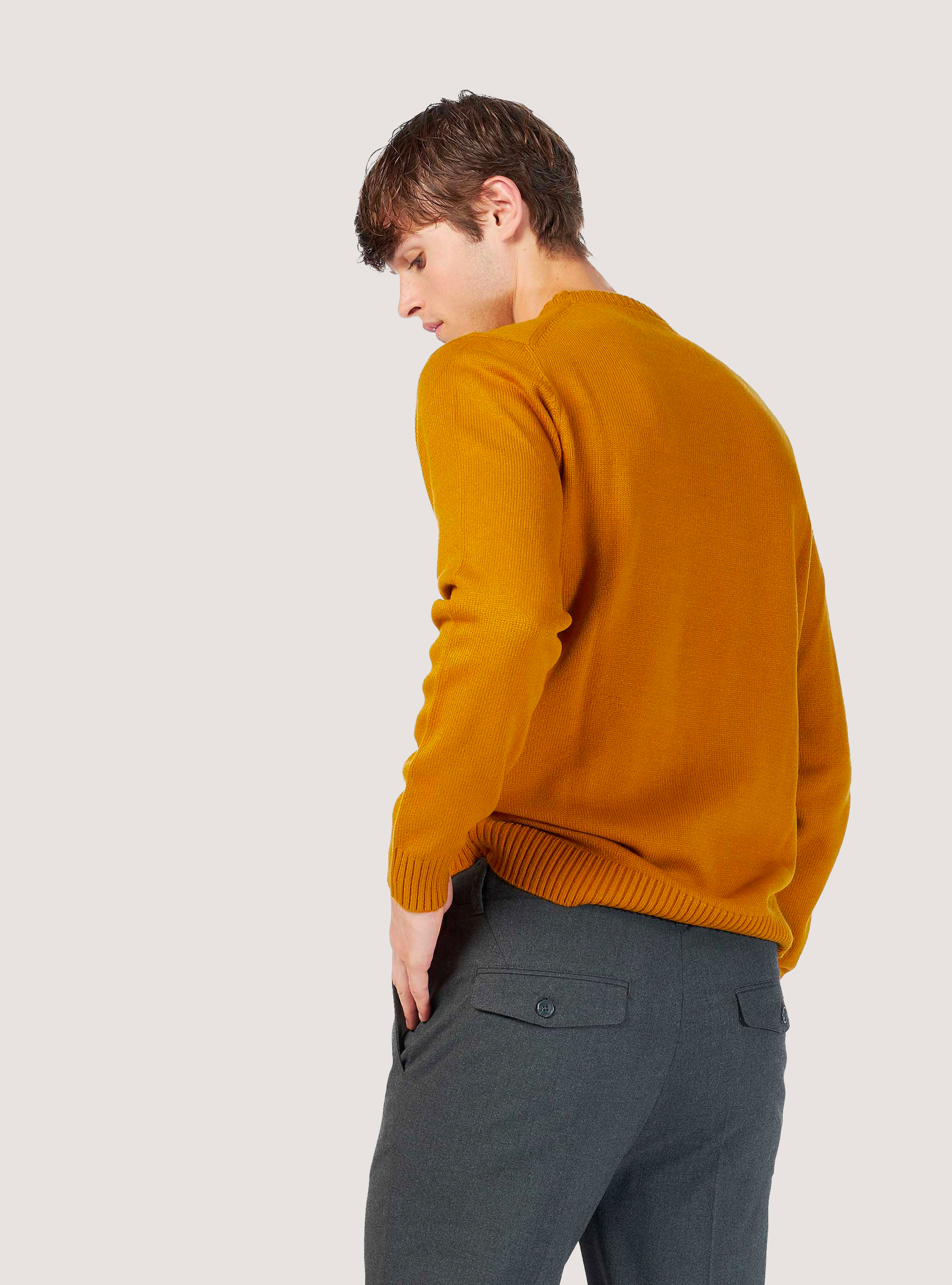 Pull col rond, C7727 SENAPE