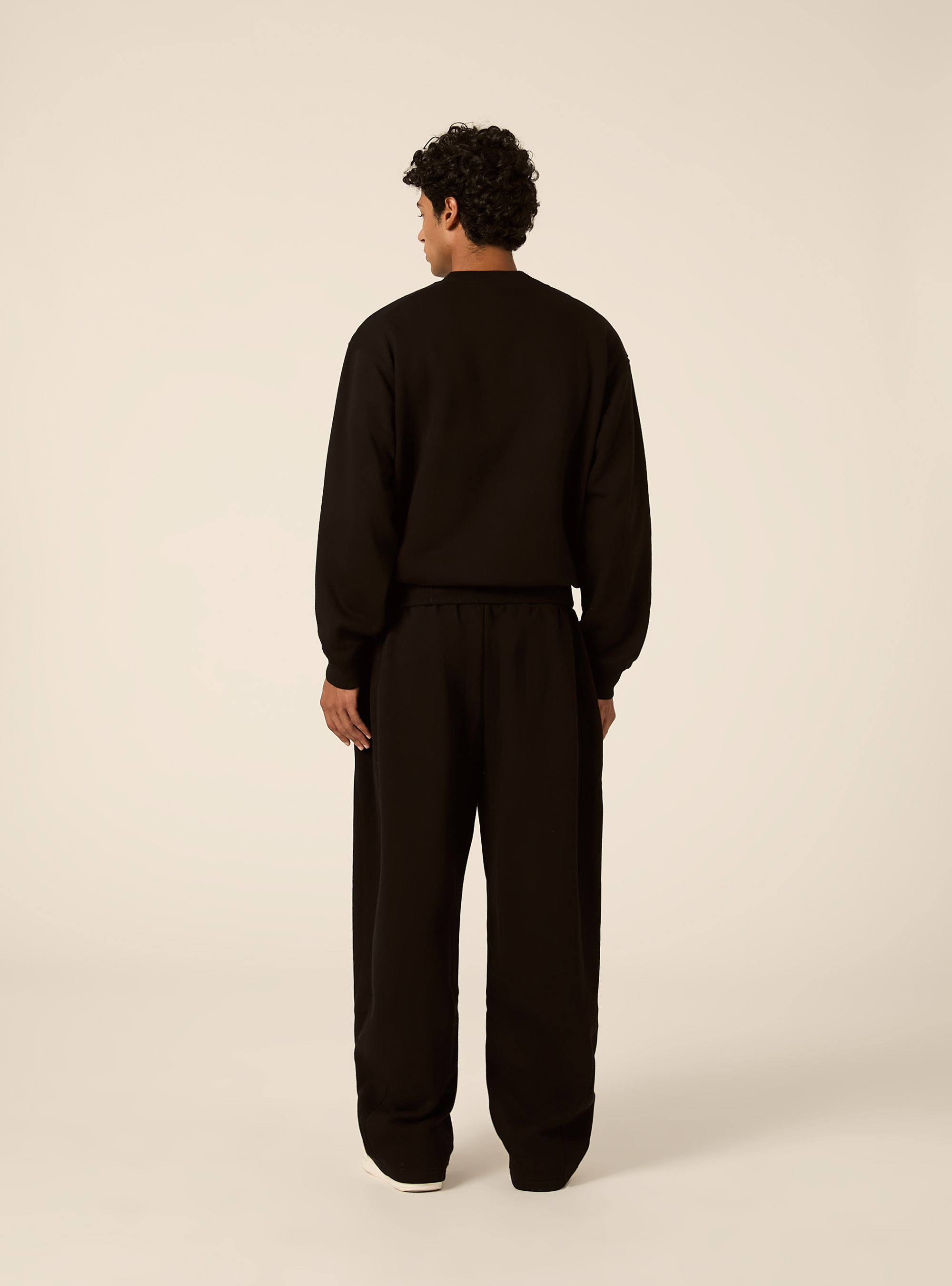 Pantalone in felpa barrel fit, BK1 BLACK