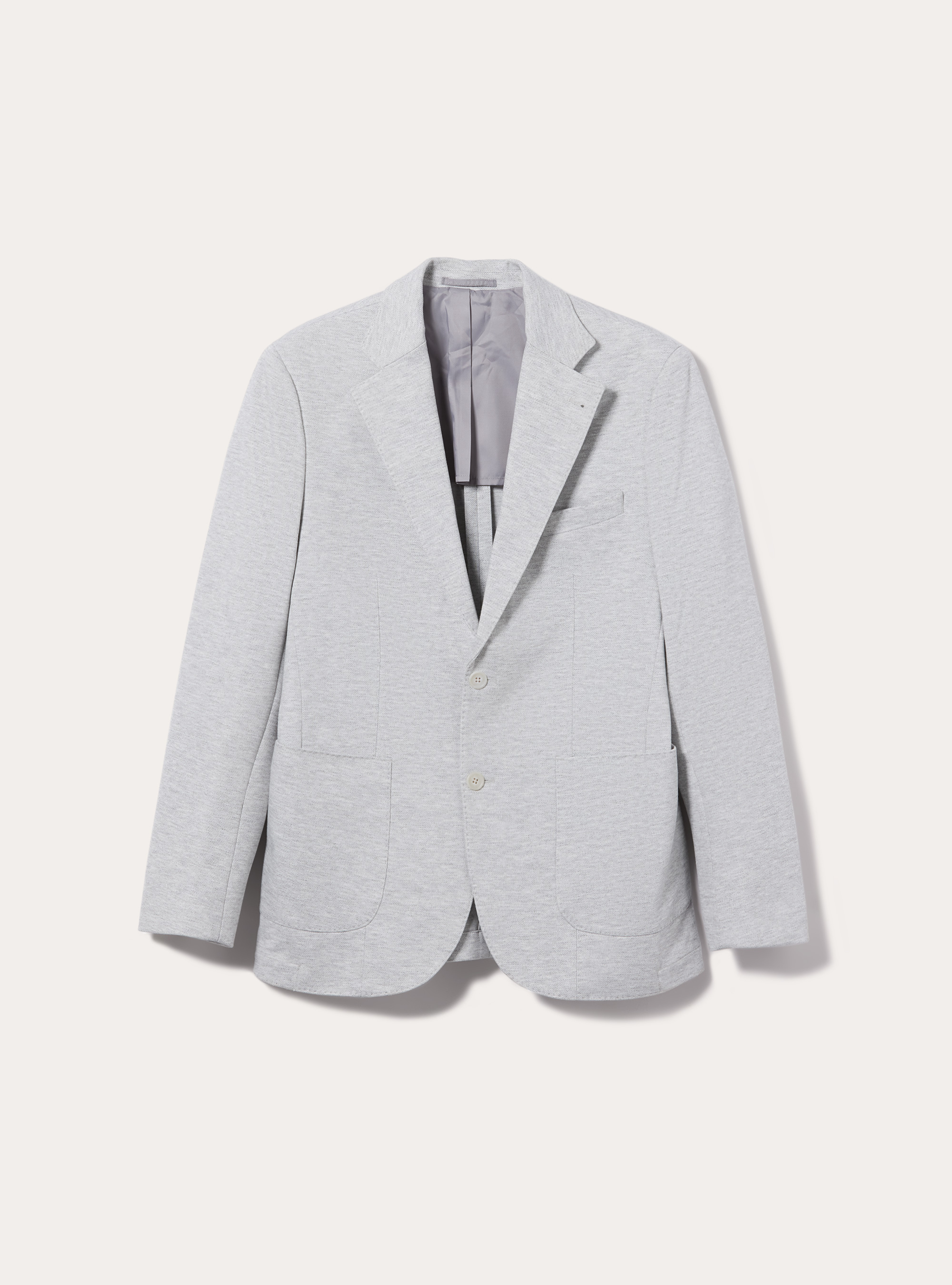 Giacca monopetto con texture a nido d'ape, MGY2 GREY MEL MEDIUM