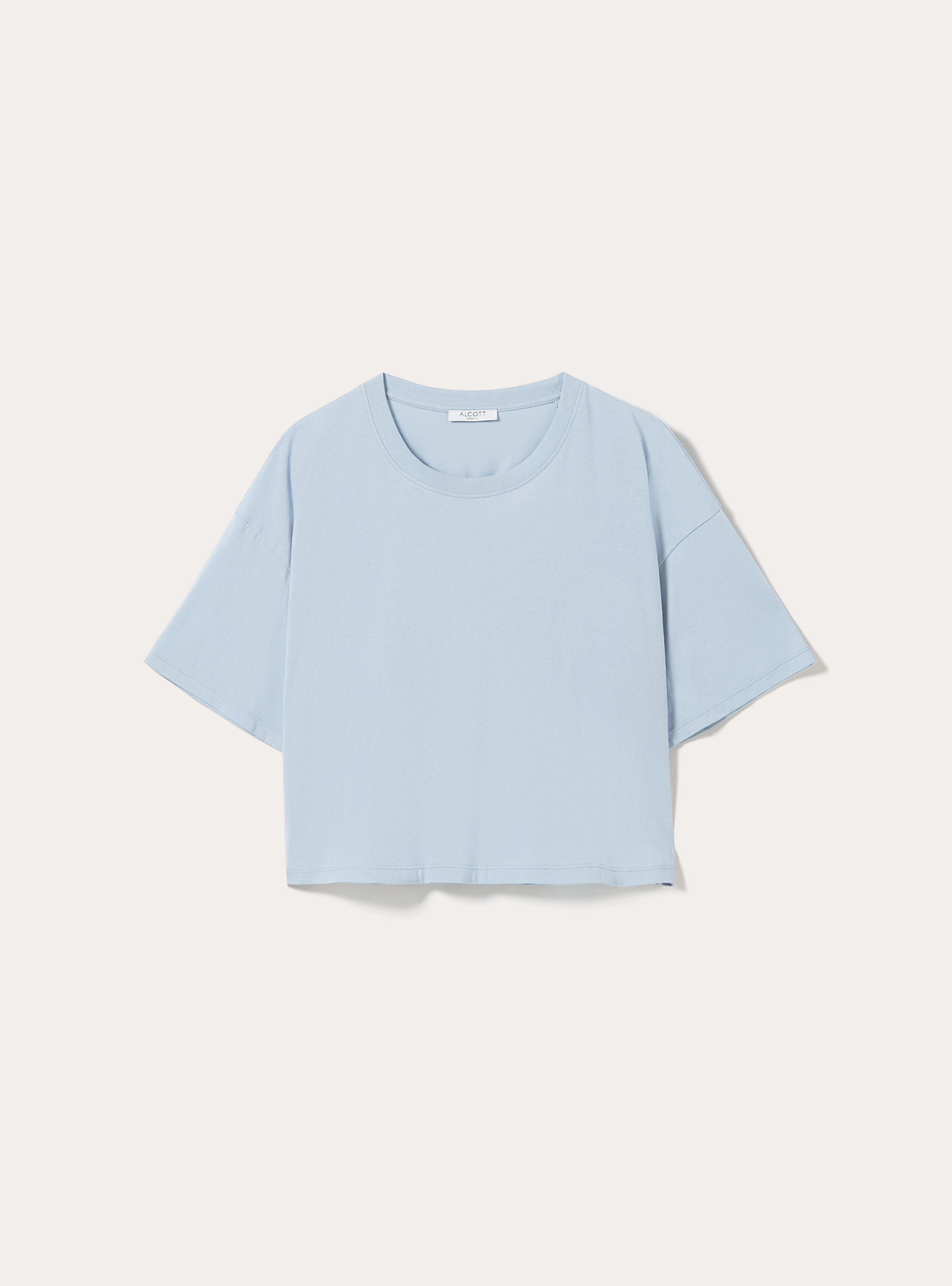 Maglietta cropped in cotone, AZ3 AZURE LIGHT