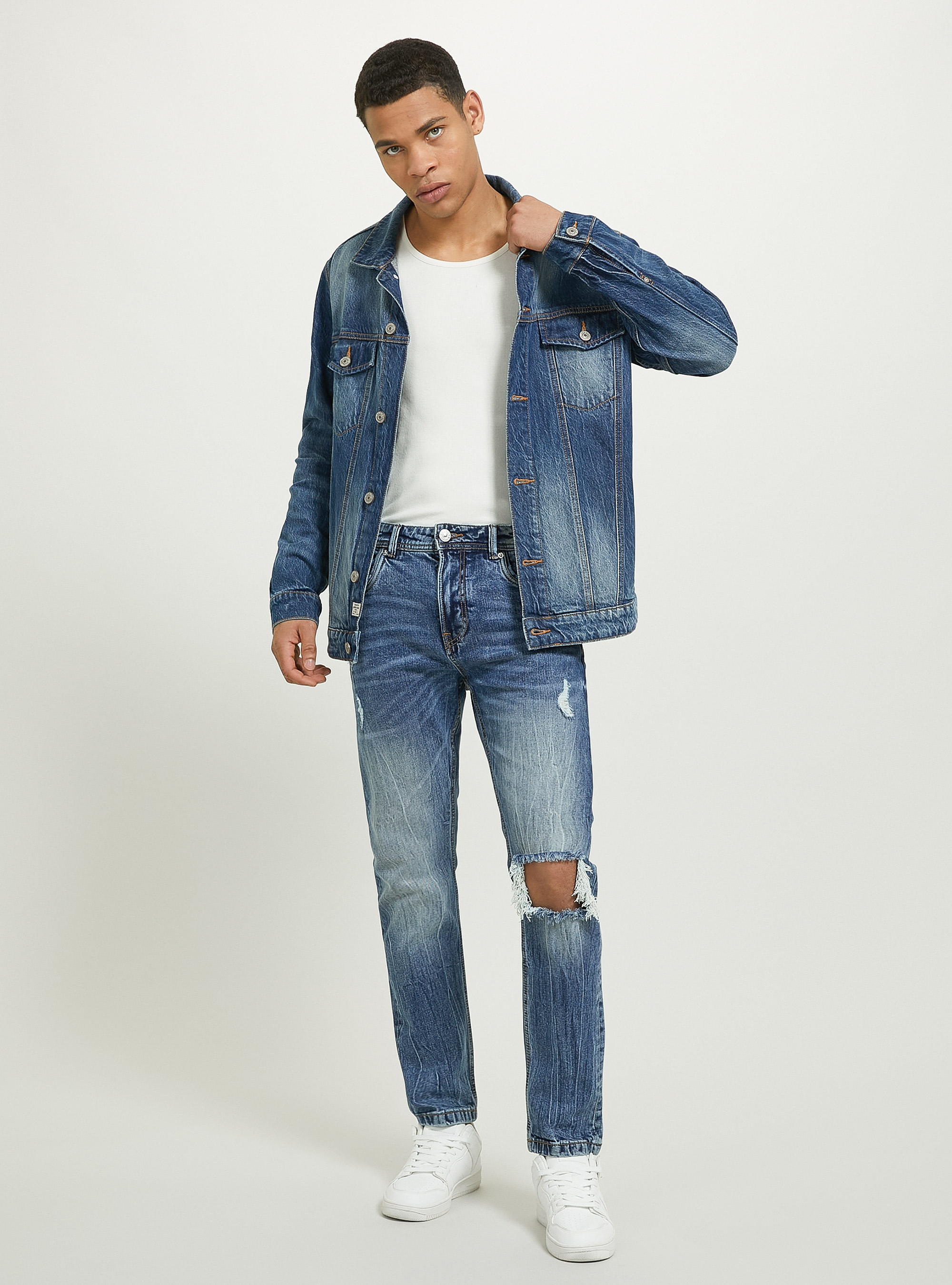 Giubbotto in denim stretch