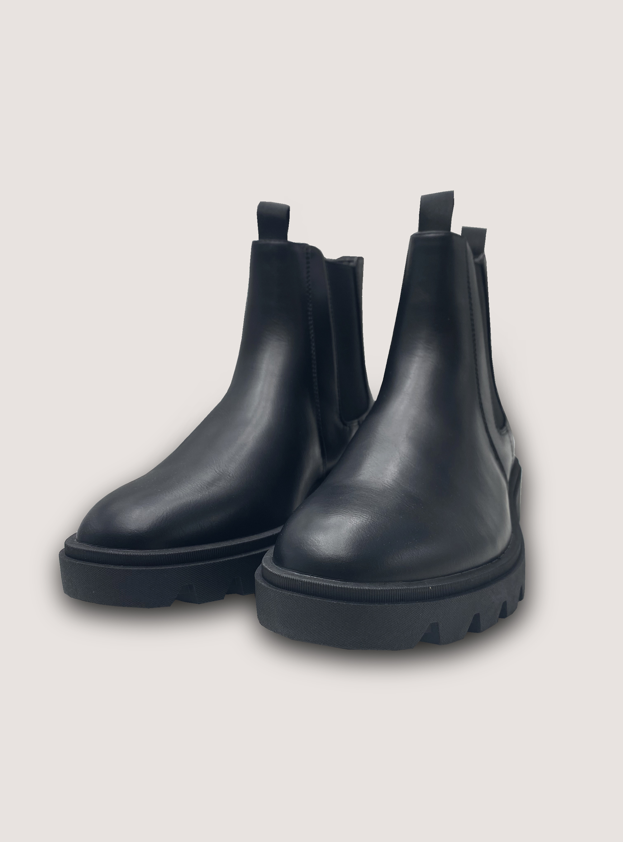 Leather-effect chelsea ankle boots, BK1 BLACK