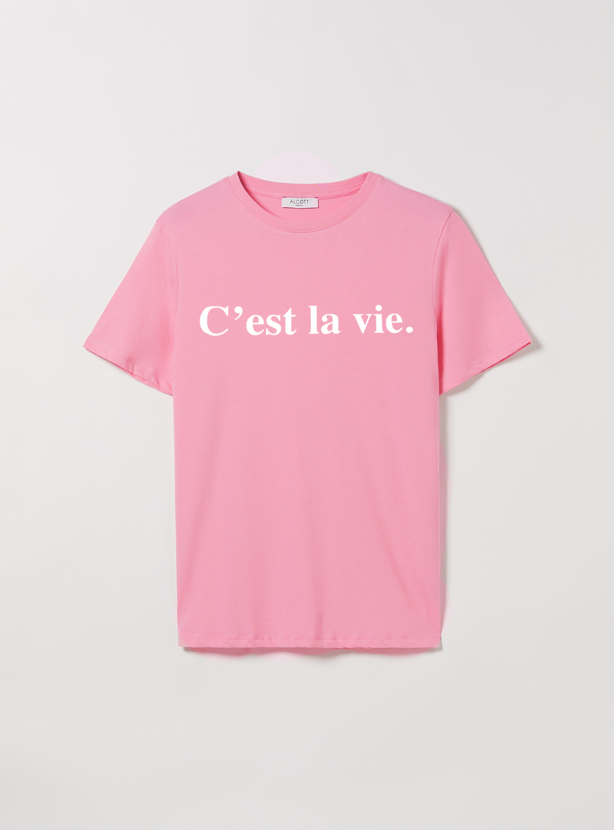 T-Shirt mit Schriftzugdruck, PK2 PINK MEDIUM