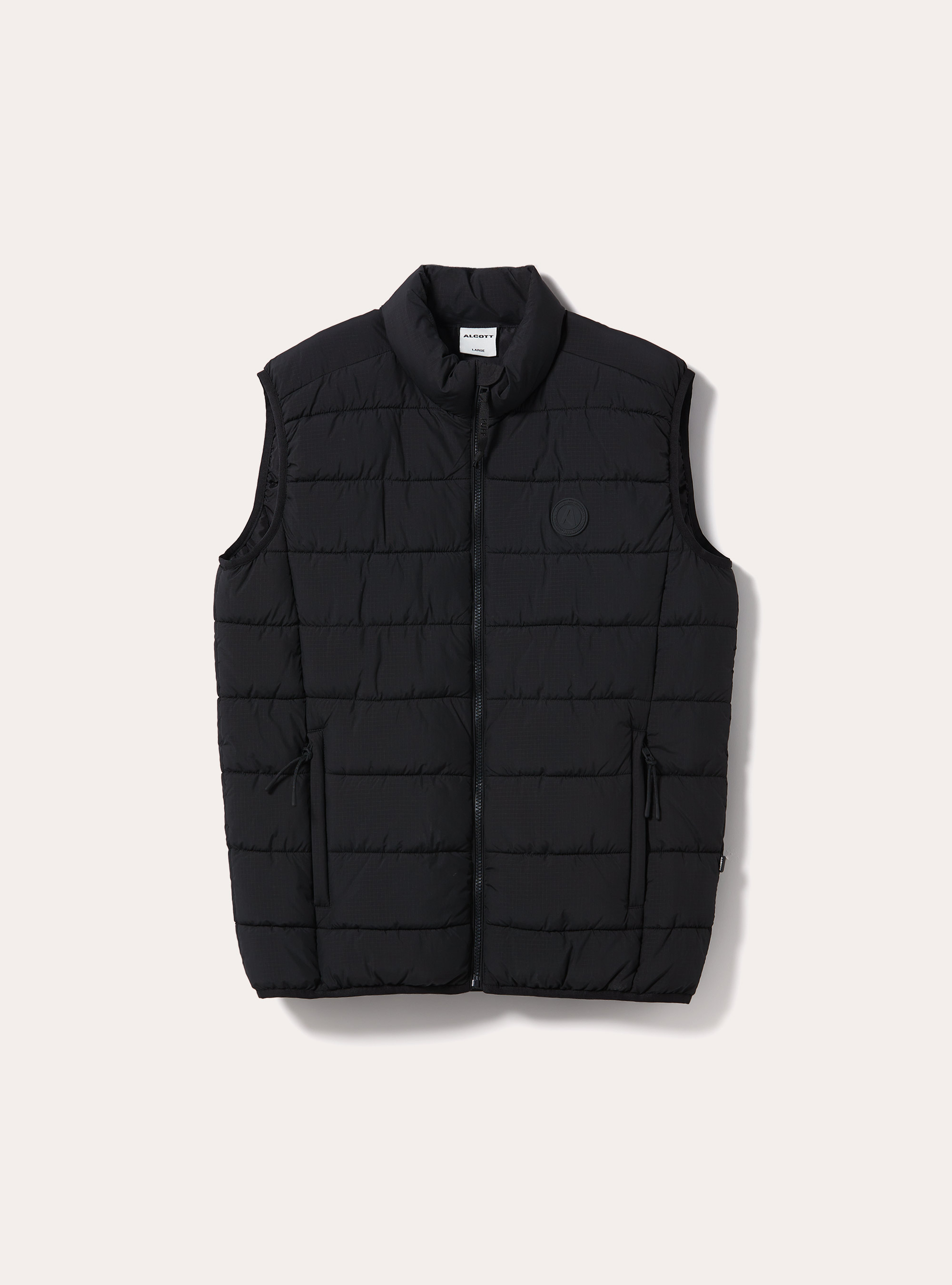 Padded sleeveless jacket, BK1 BLACK