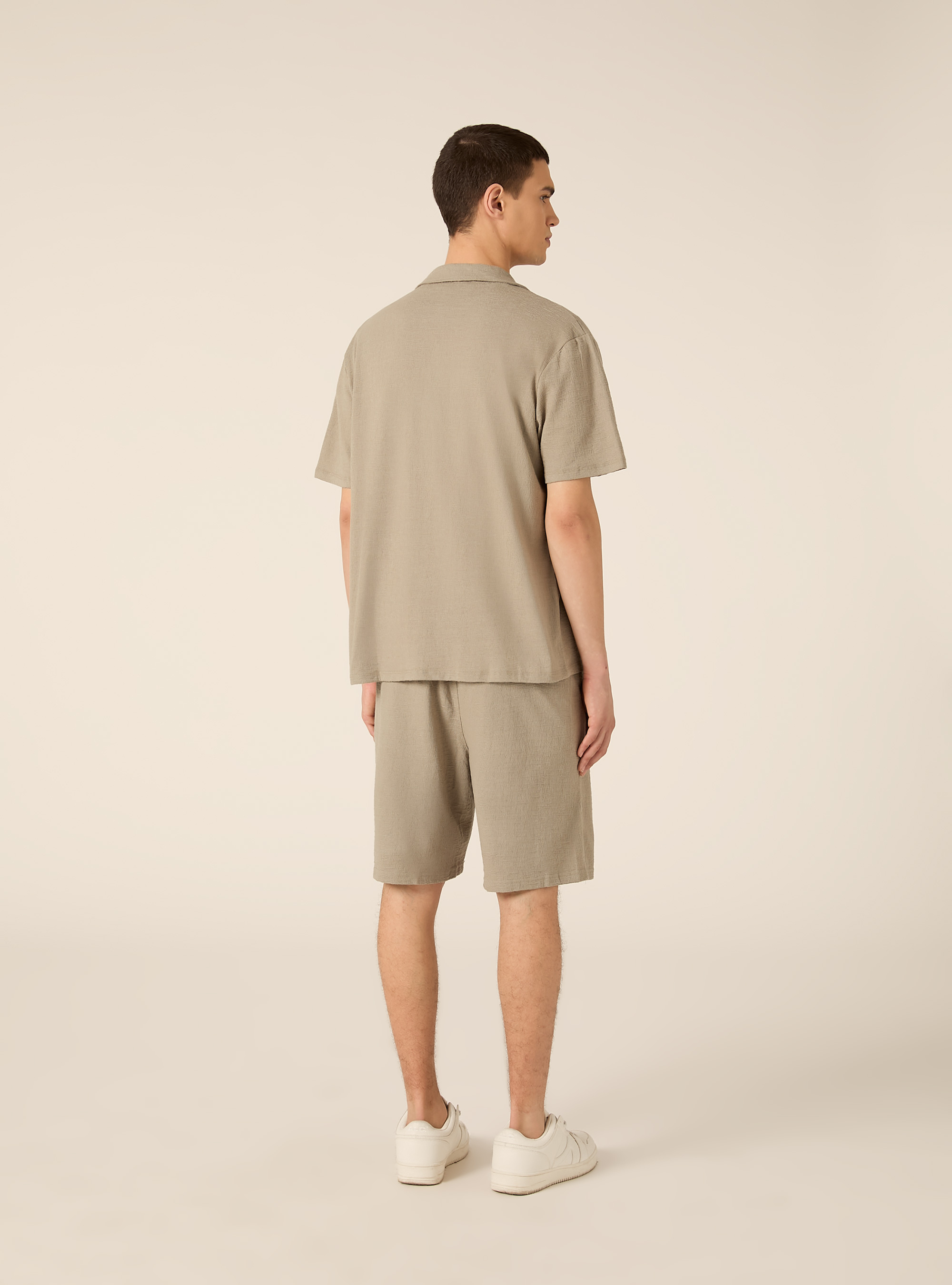 Camicia bowling in jersey texture regular fit, KY3 KAKY LIGHT