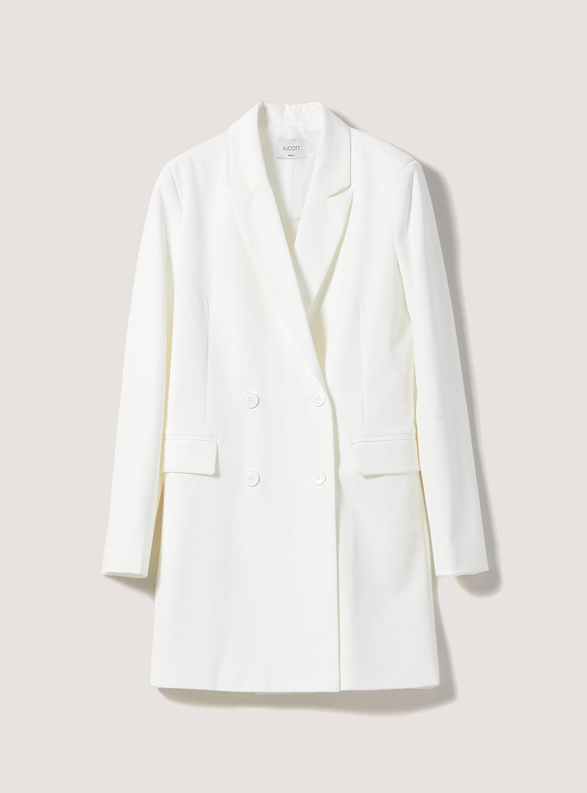 Long double breasted blazer, WH1 OFF WHITE