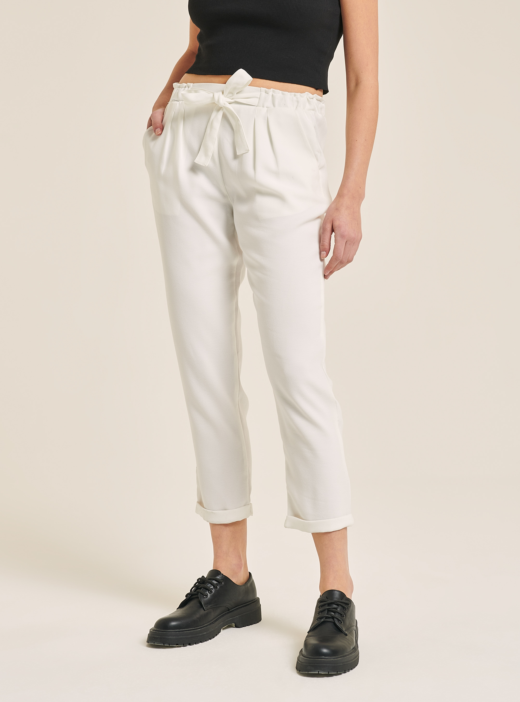 Jogger-Hose mit Riemen, C099 WHITE