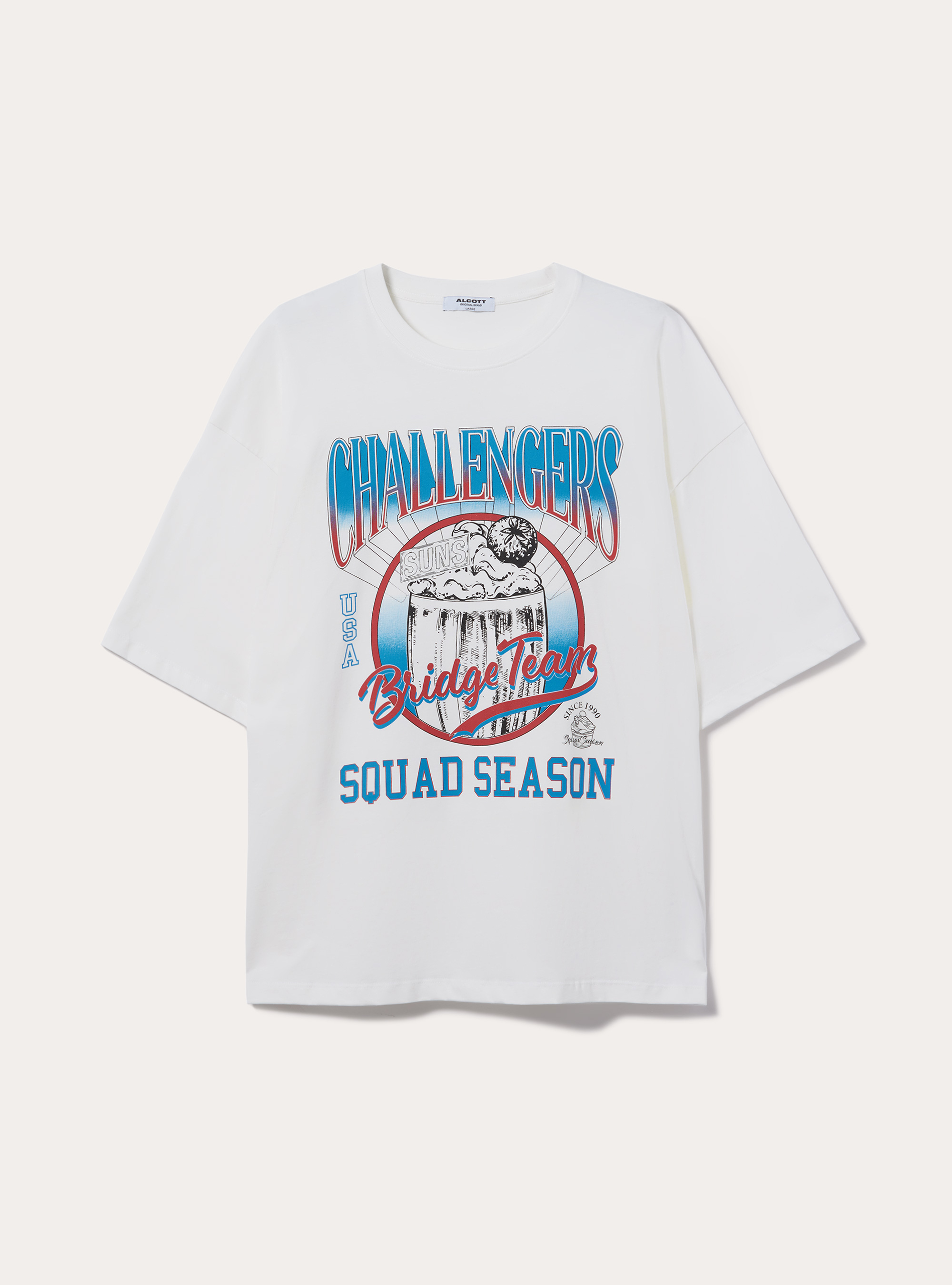 Over fit t-shirt with print, WH2 WHITE