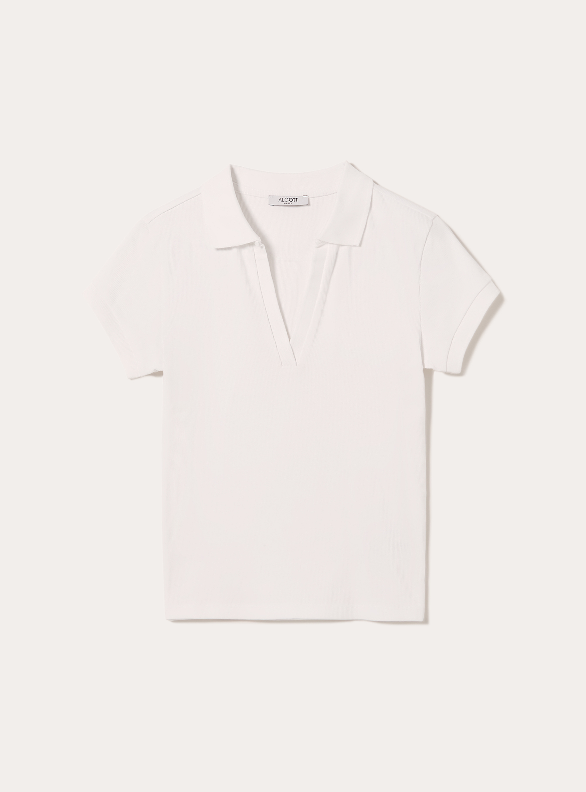 Ribbed cotton polo shirt, WH3 WHITE