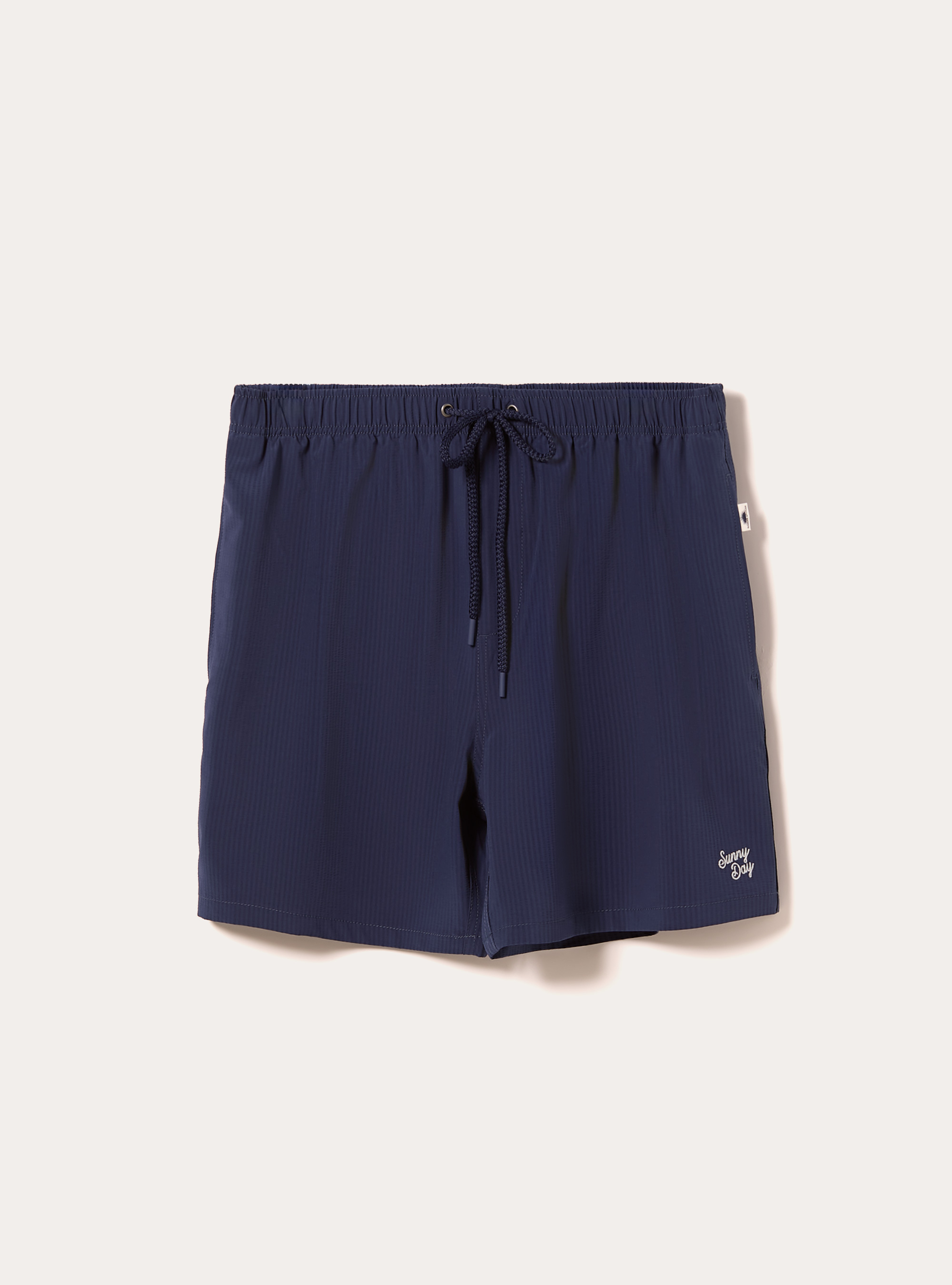 Plain-coloured seersucker swimming costume, BL3 BLUE LIGHT