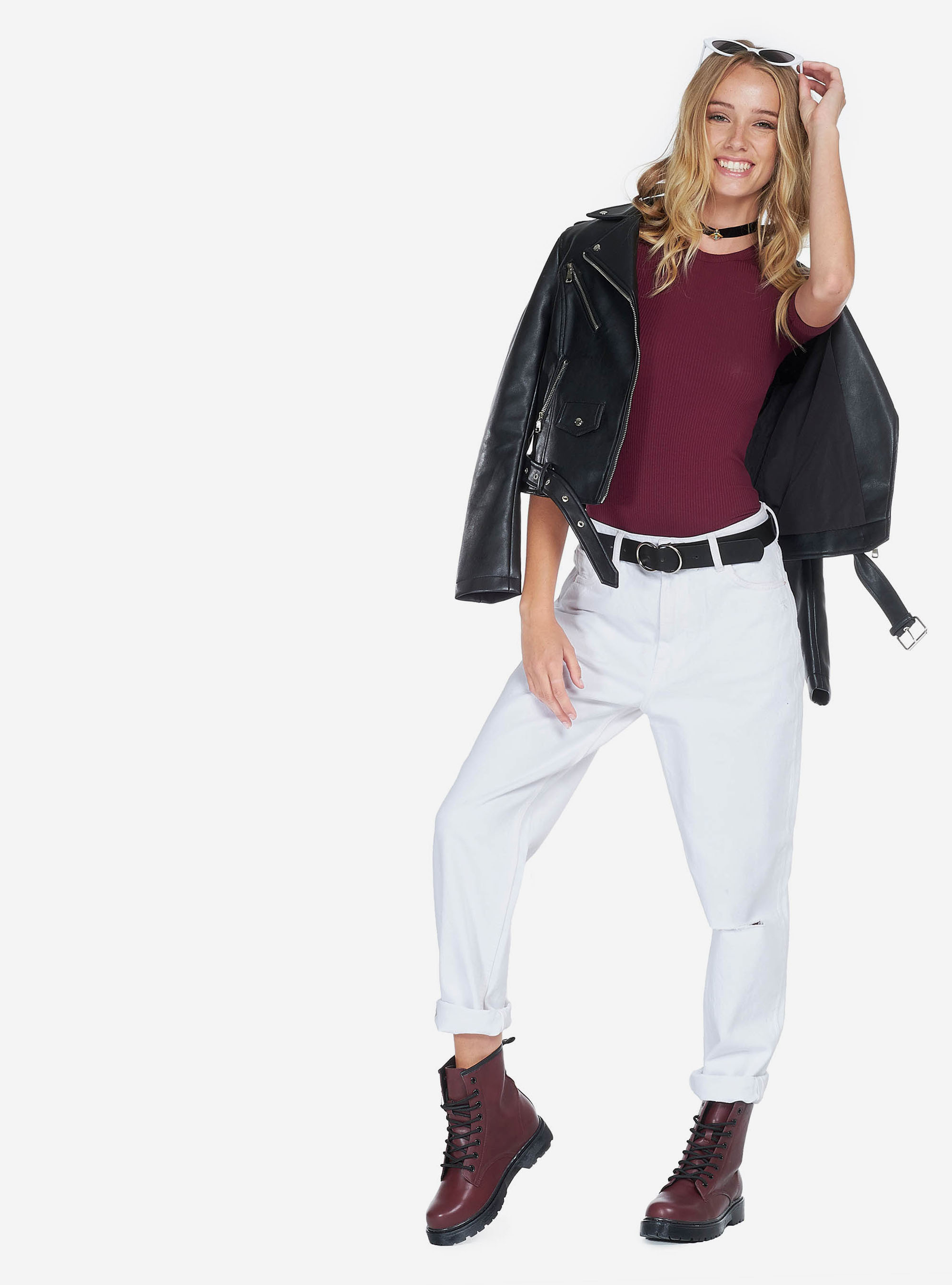 BODY WITH SHORT SLEEVES, BORDEAUX