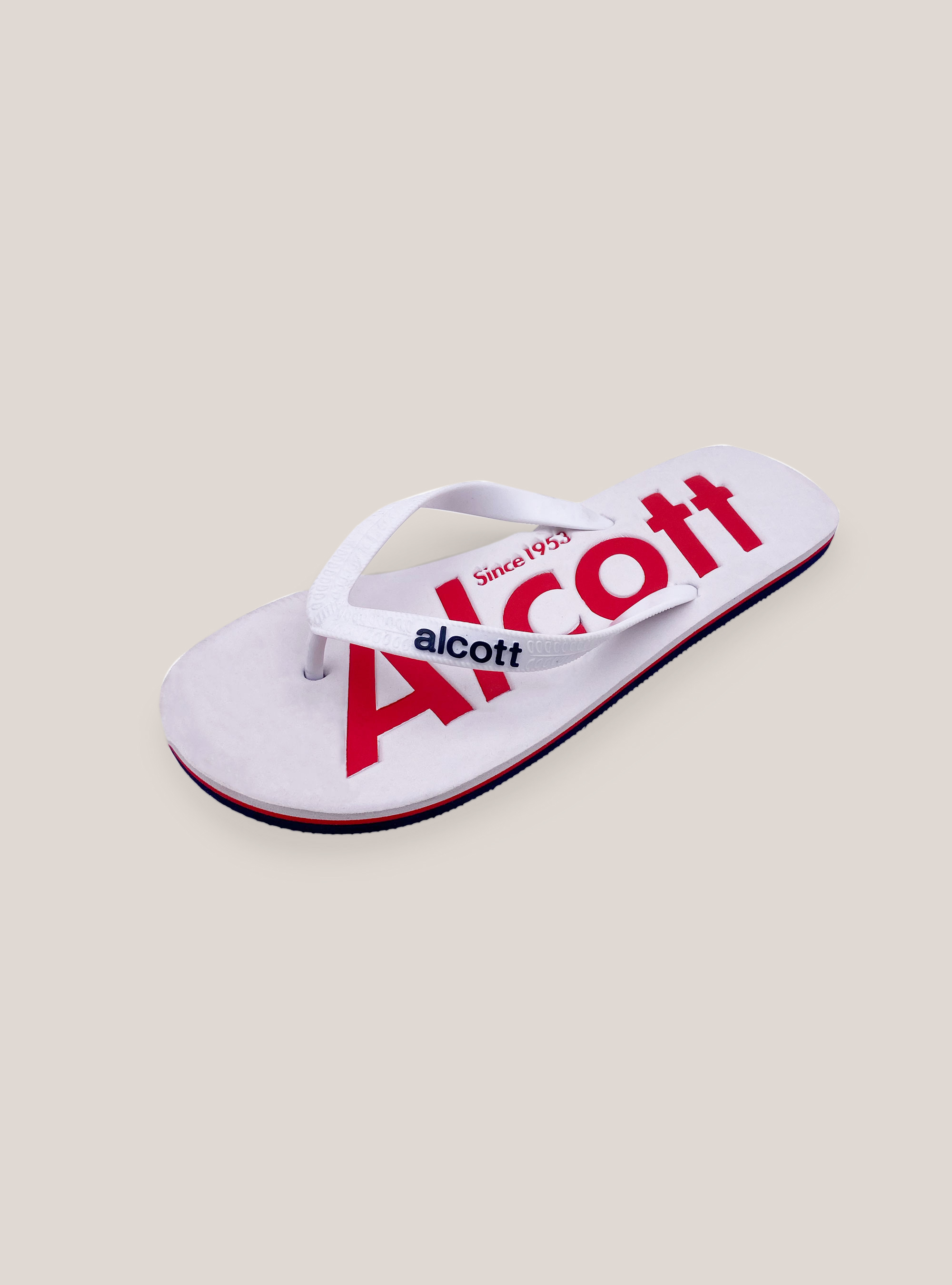 Infradito con logo, BIANCO