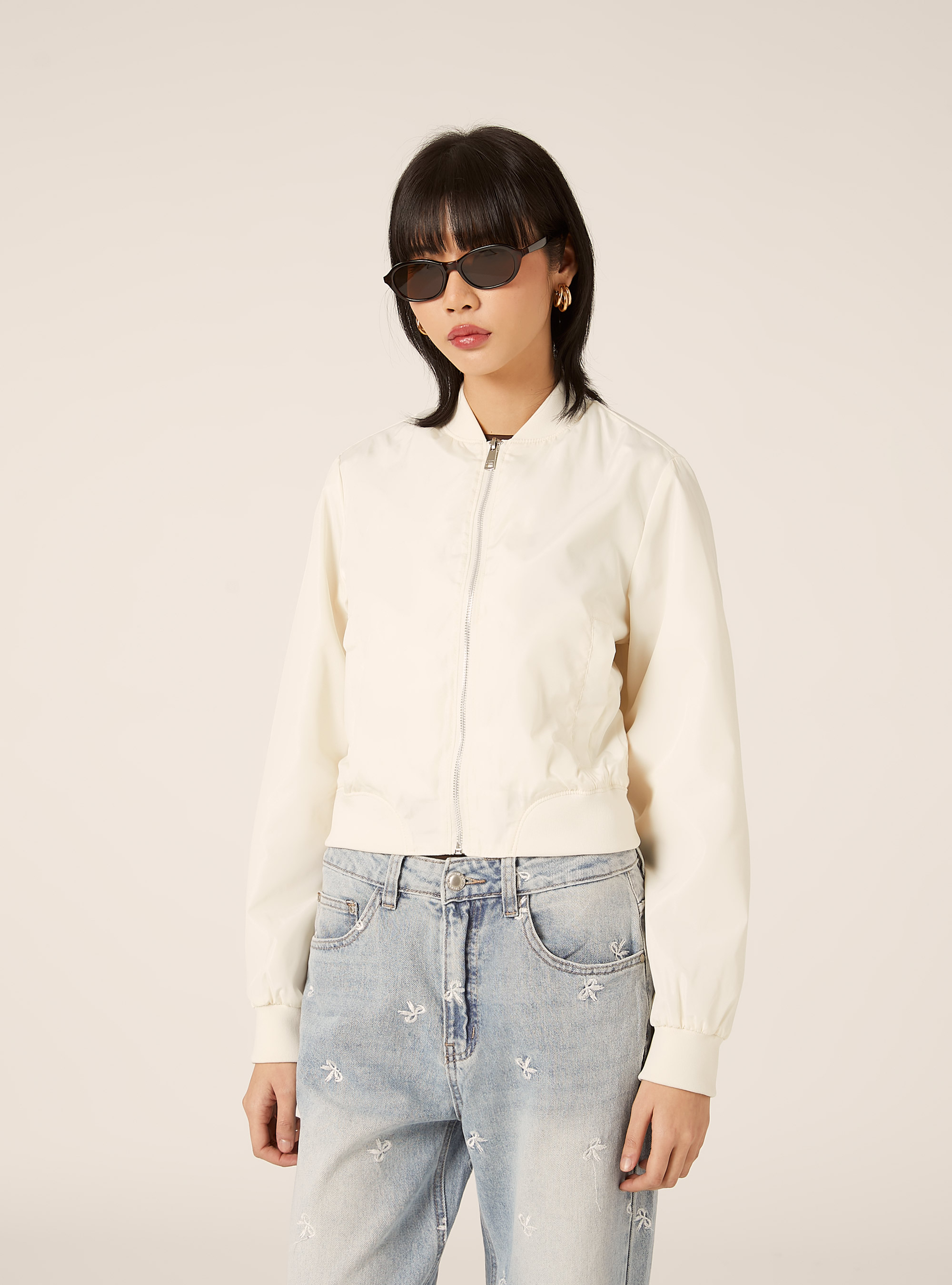Bomber boxy fit brillante, WH1 OFF WHITE