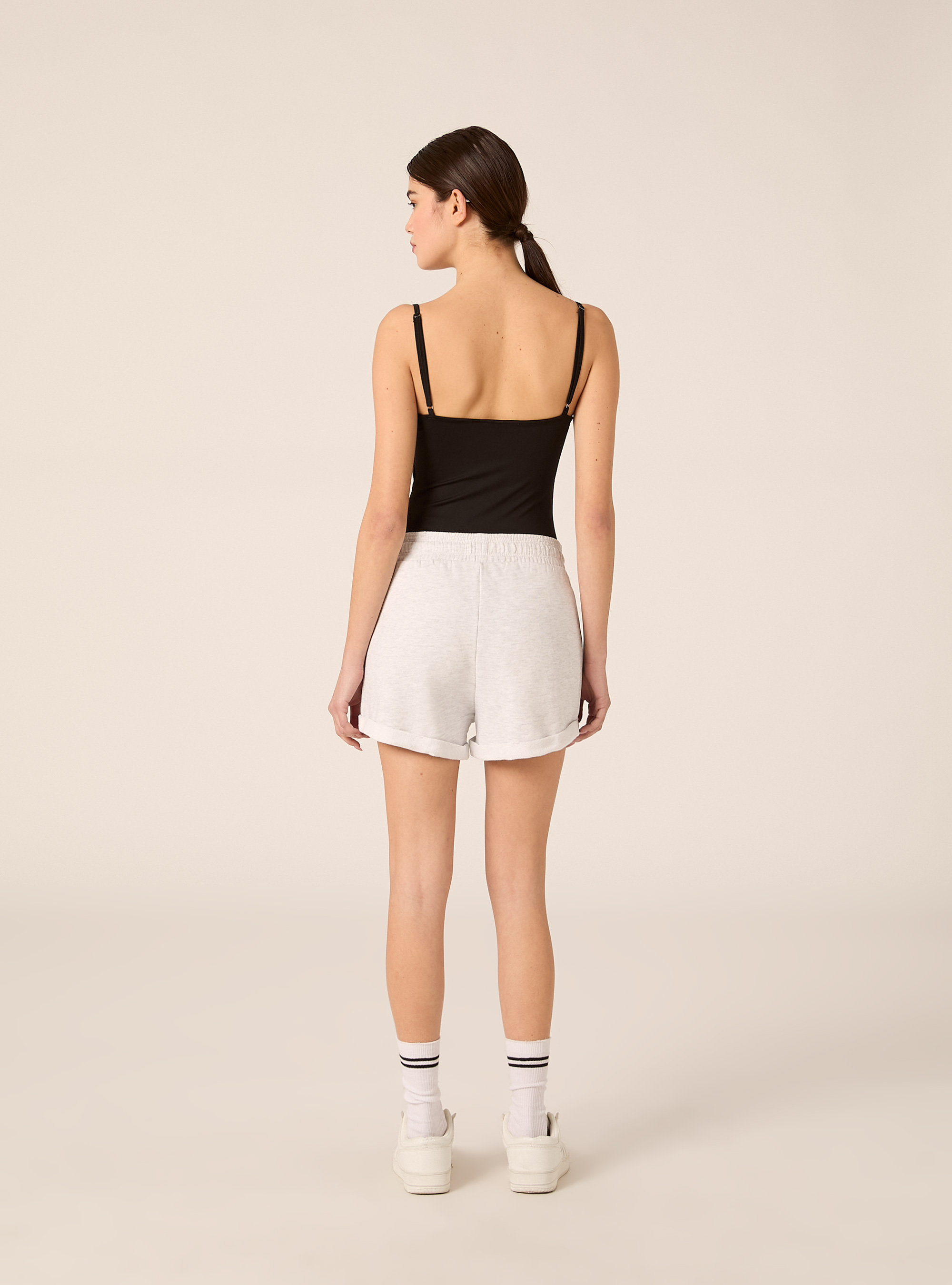 Shorts basic in felpa, MGY3 GREY MEL LIGHT