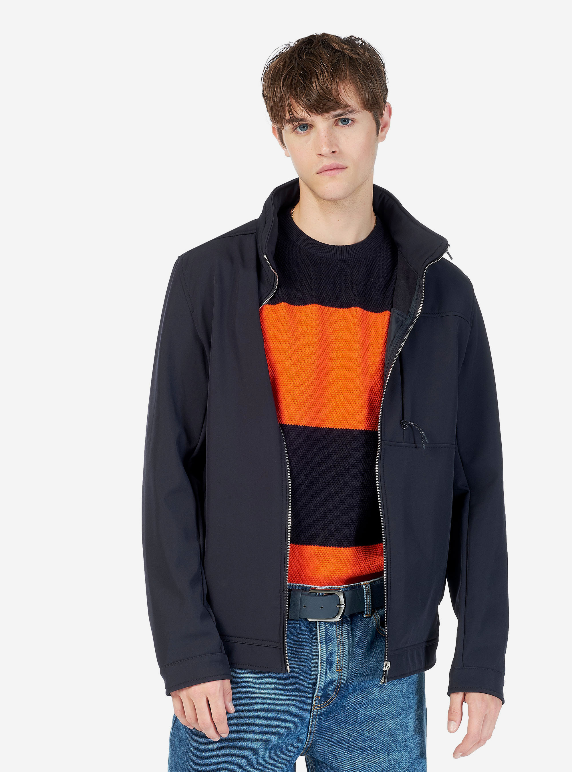 HALF-NECK JACKET, BLUE NAVY