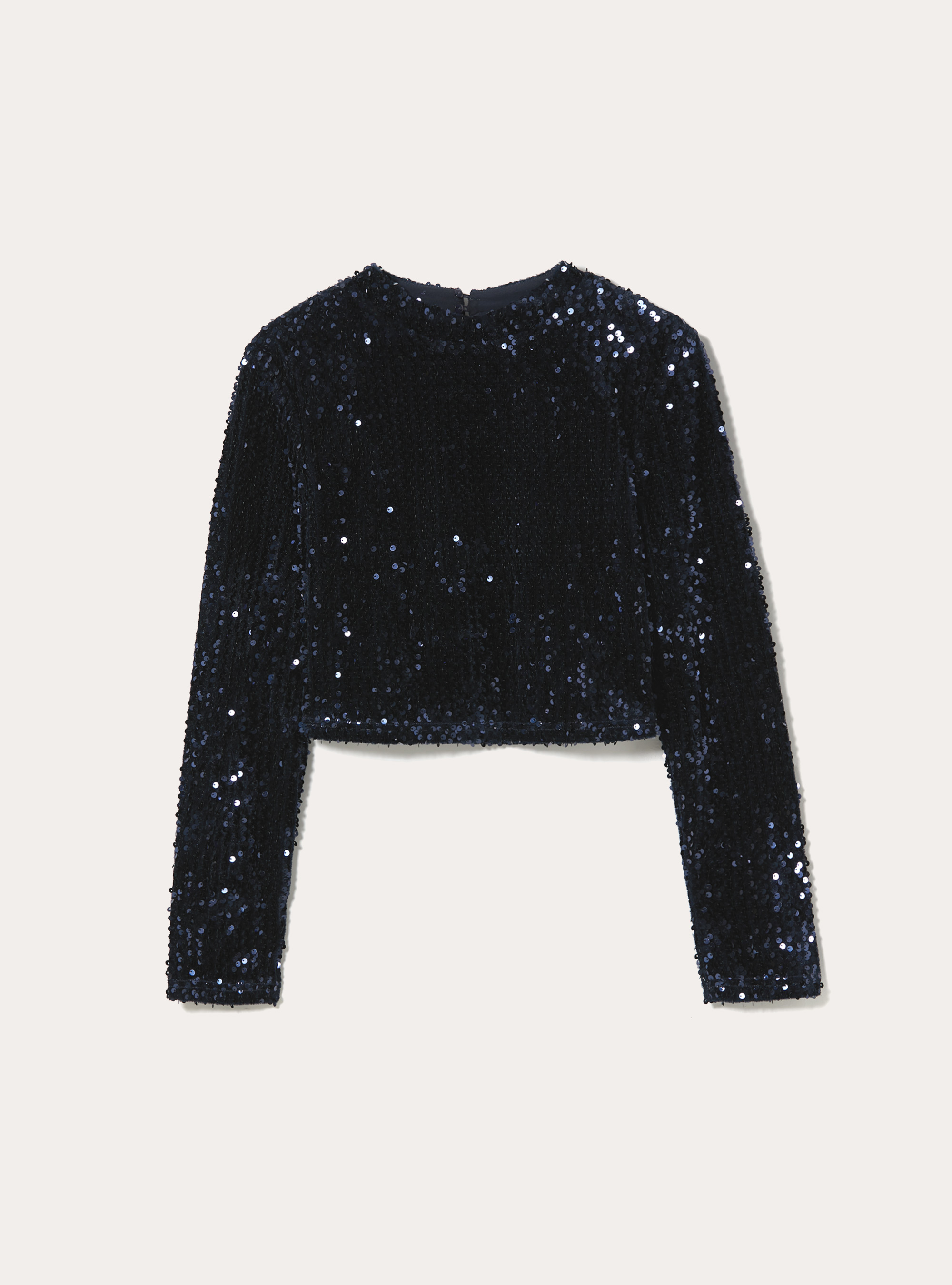 Maglia maniche lunghe in paillettes, RY1 ROYALE DARK