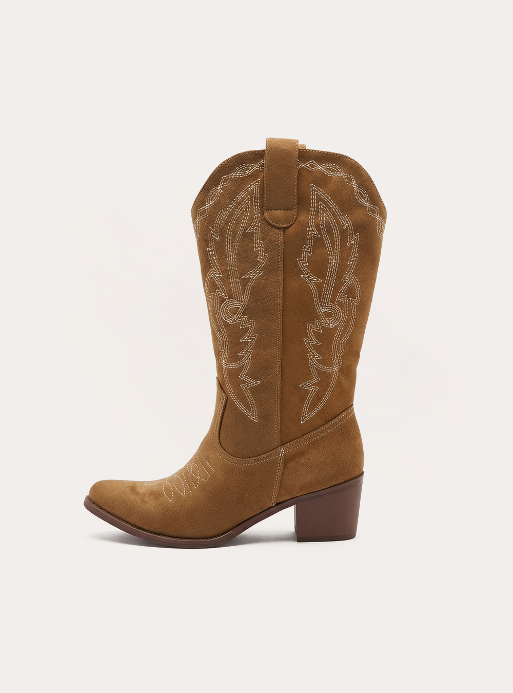 Camperos boots with embroidery, BR3 BROWN LIGHT