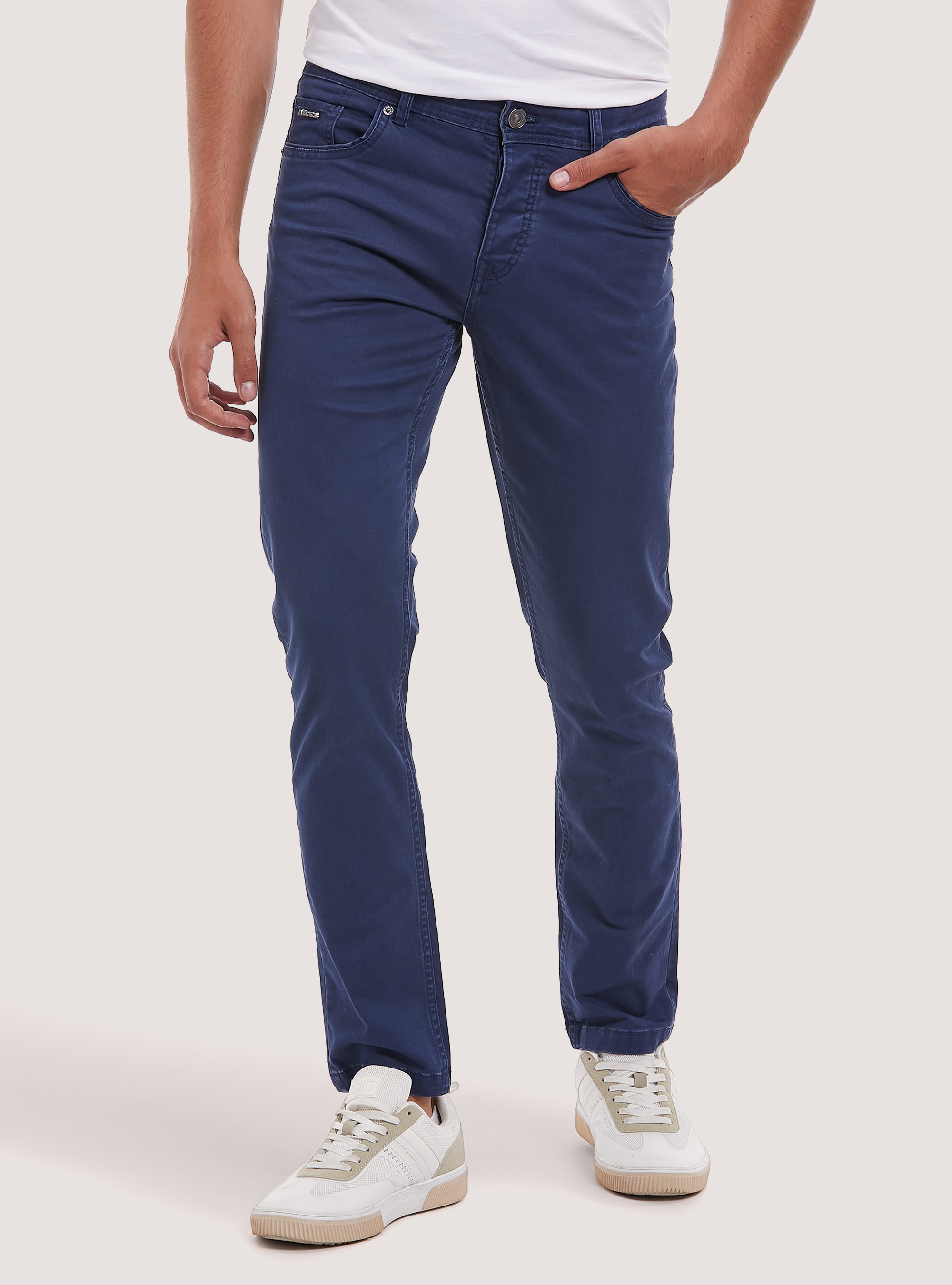 Recycled cotton skinny fit trousers, RY2 ROYALE MEDIUM