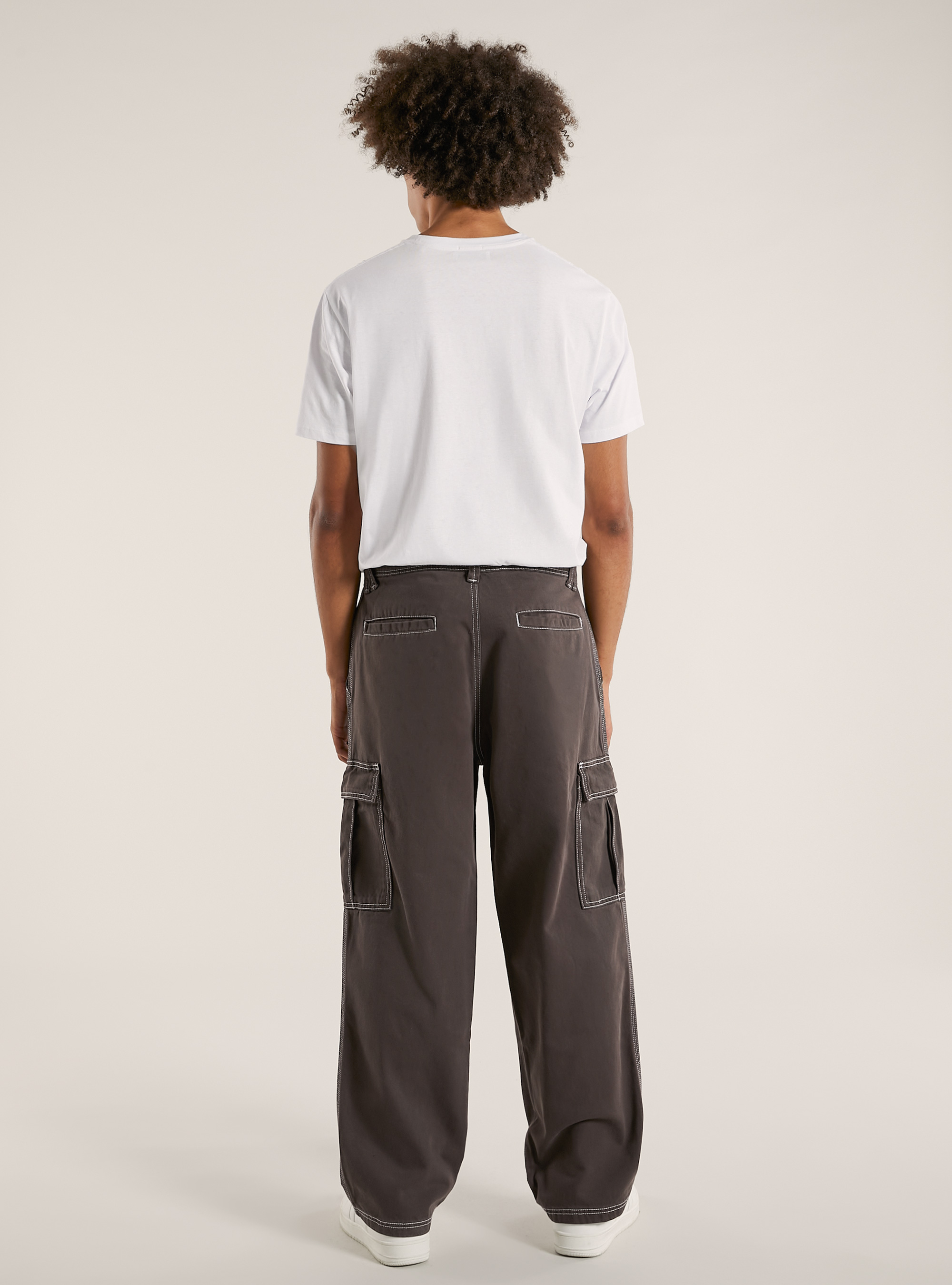 Cargo trousers with contrast stitching, BR2 BROWN MEDIUM