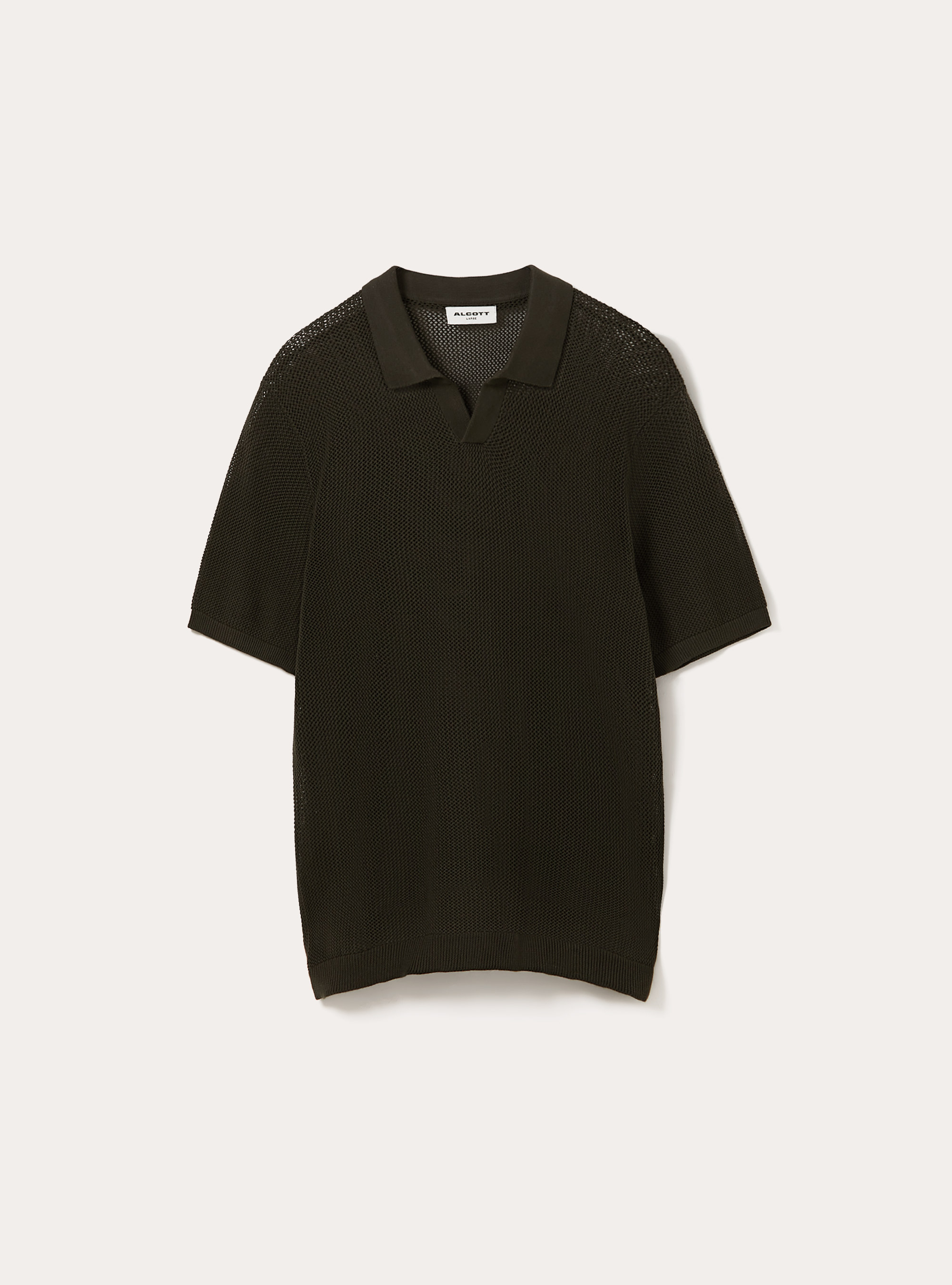 Perforated knit polo shirt, KY3 KAKY LIGHT