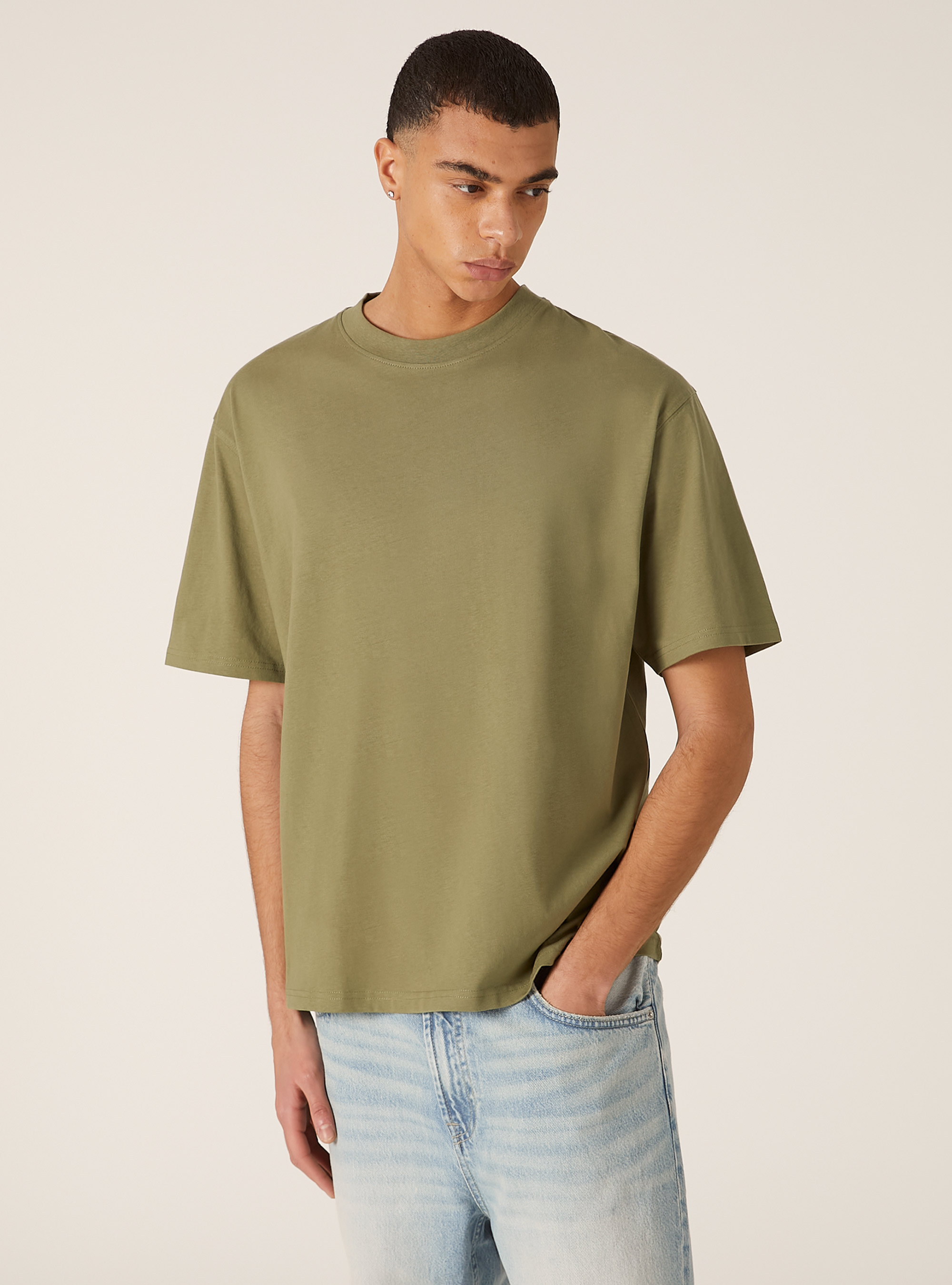 Boxy fit cotton T-shirt, KY2 KAKY MEDIUM