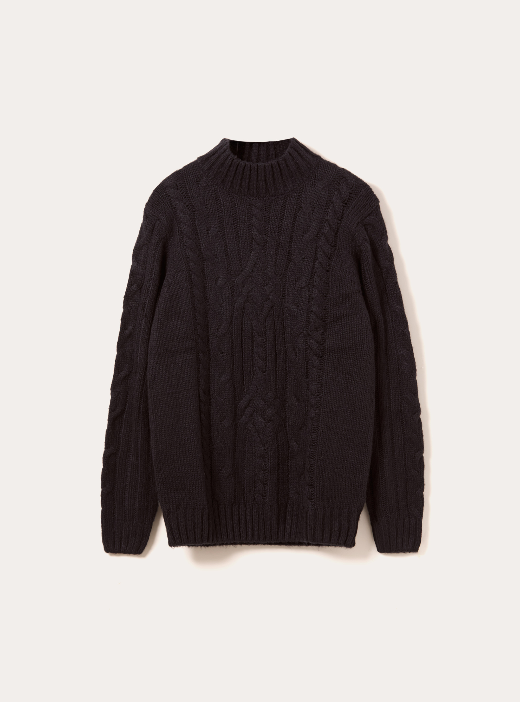 Pullover mezzo collo con trecce, NA1 NAVY DARK