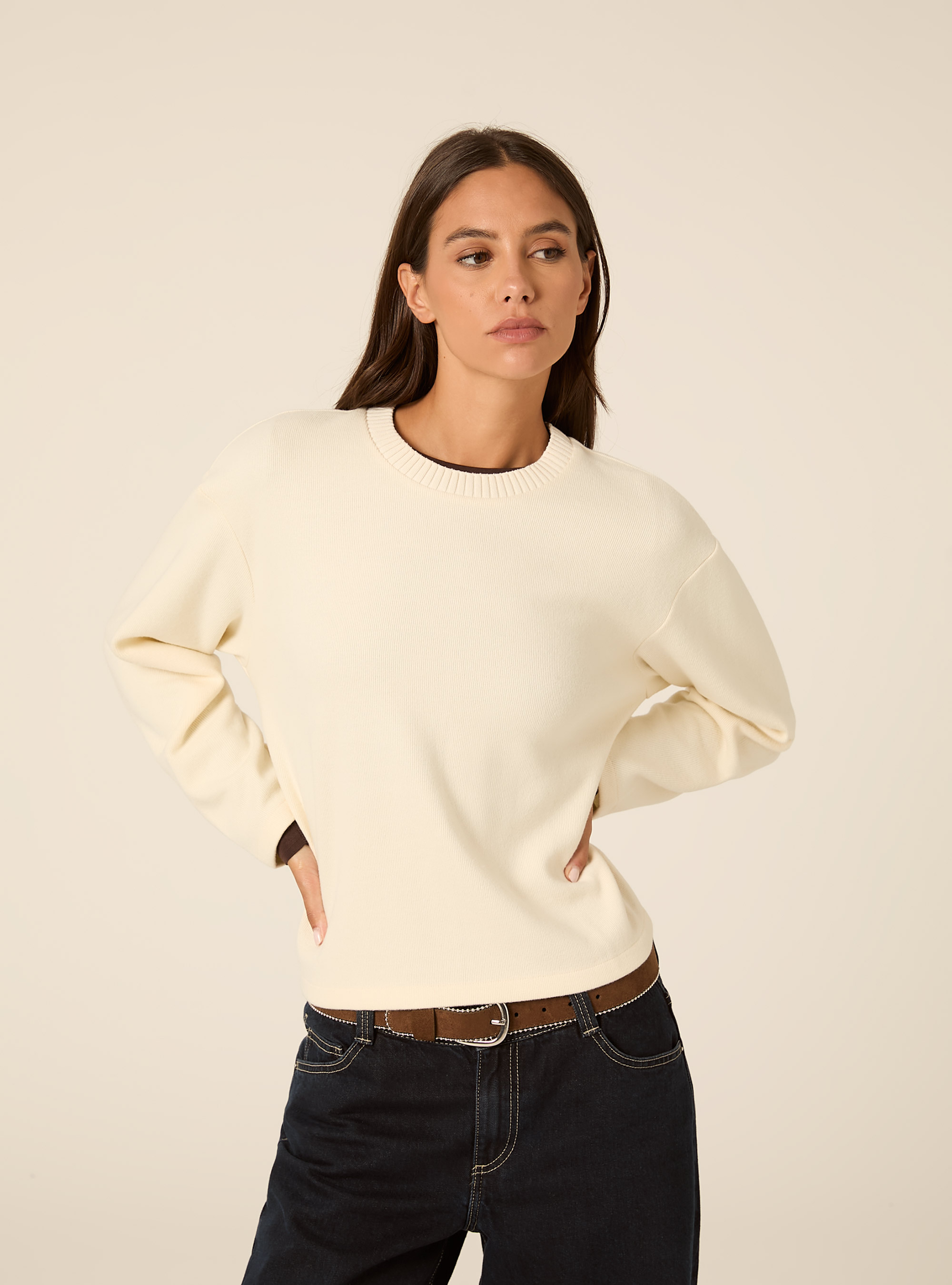 Maglia collo rotondo, WH1 OFF WHITE