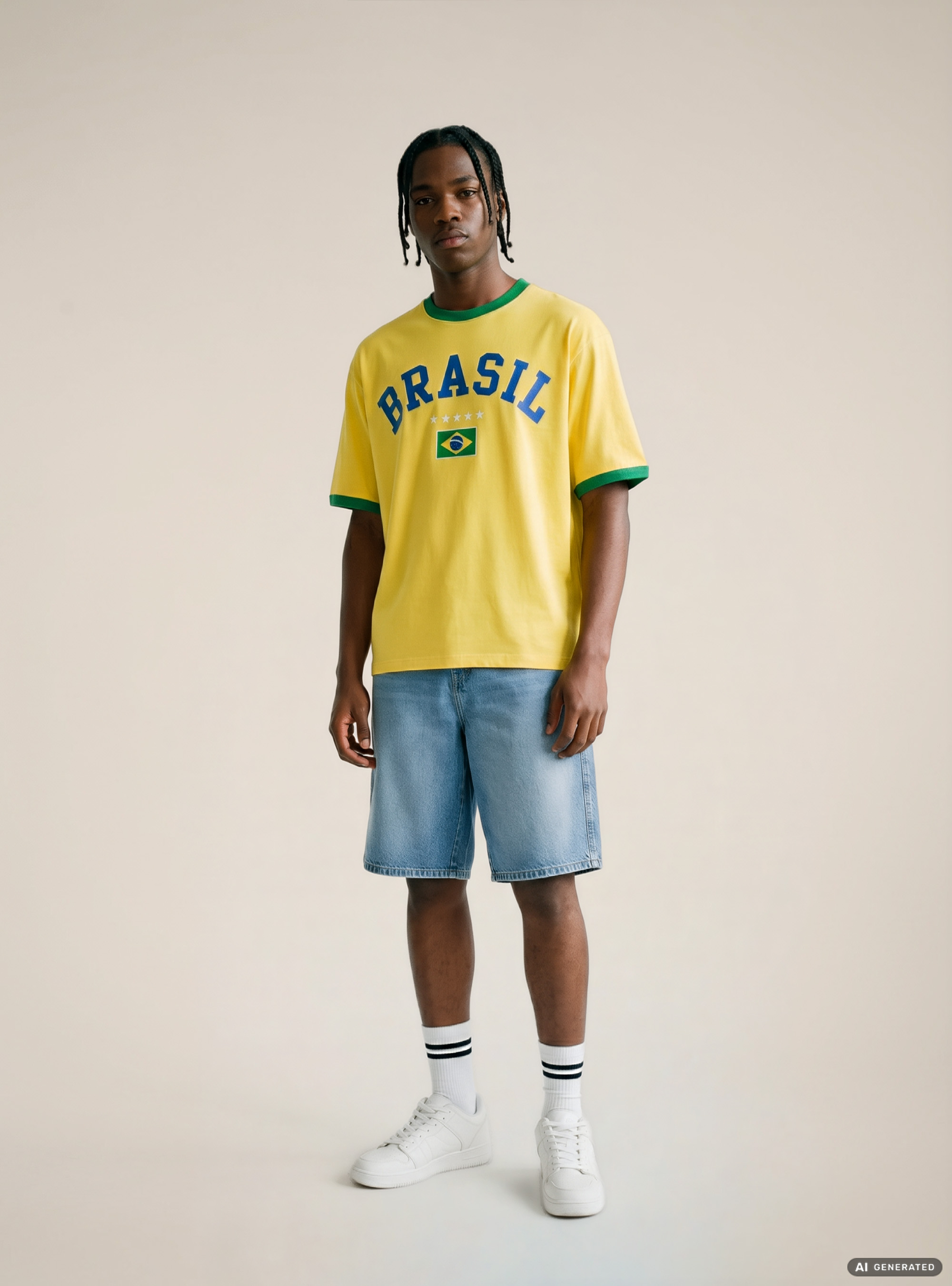 T-Shirt Ringer Coupe Regular avec Imprim&eacute; Graphique National, YE2 YELLOW MEDIUM