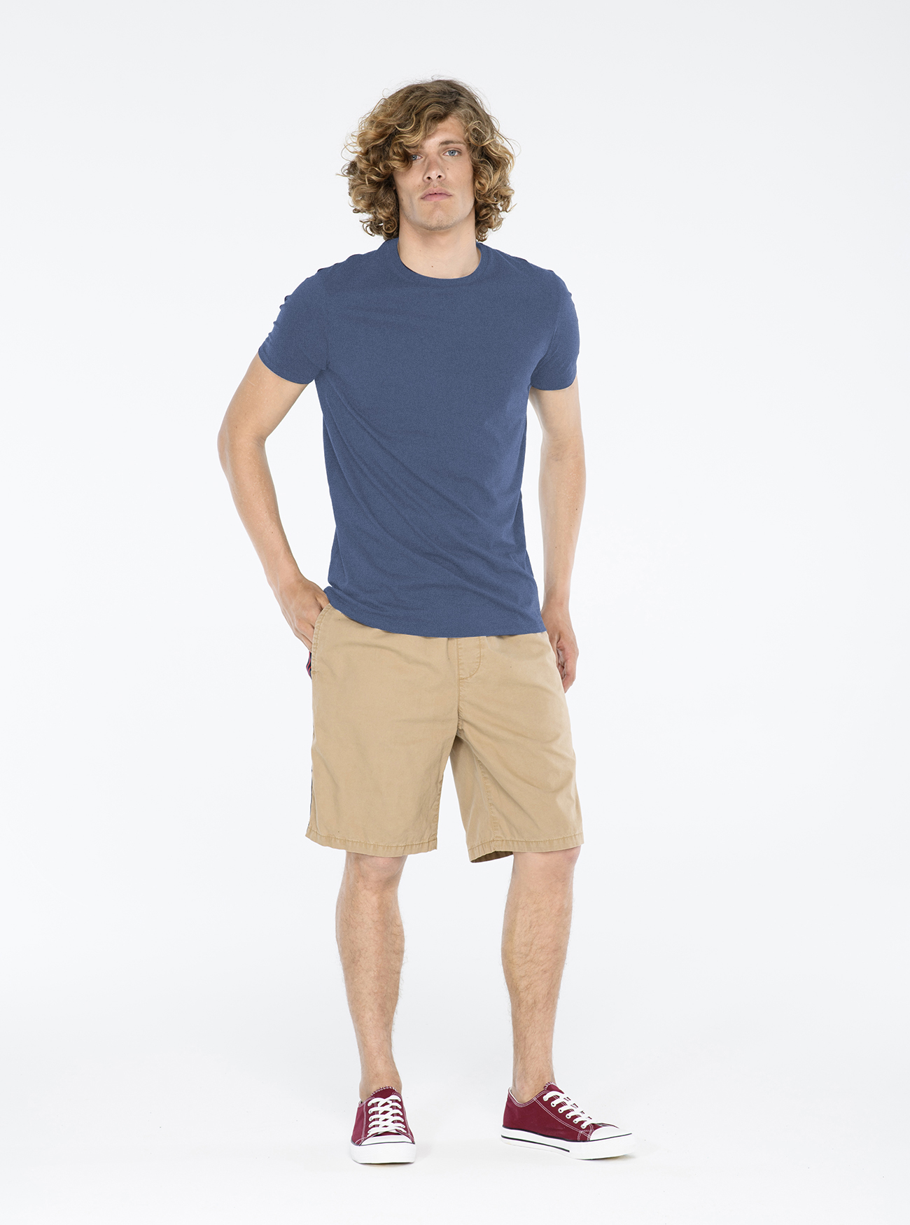 T-shirt tinta unita, C0221 BLUE MELANGE