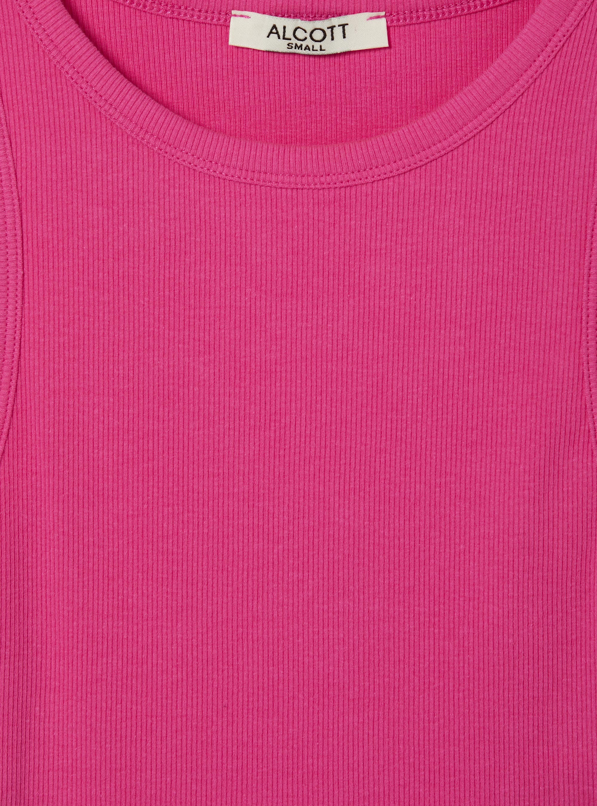Cropped cotton tank top, FX2 FUXIA MEDIUM