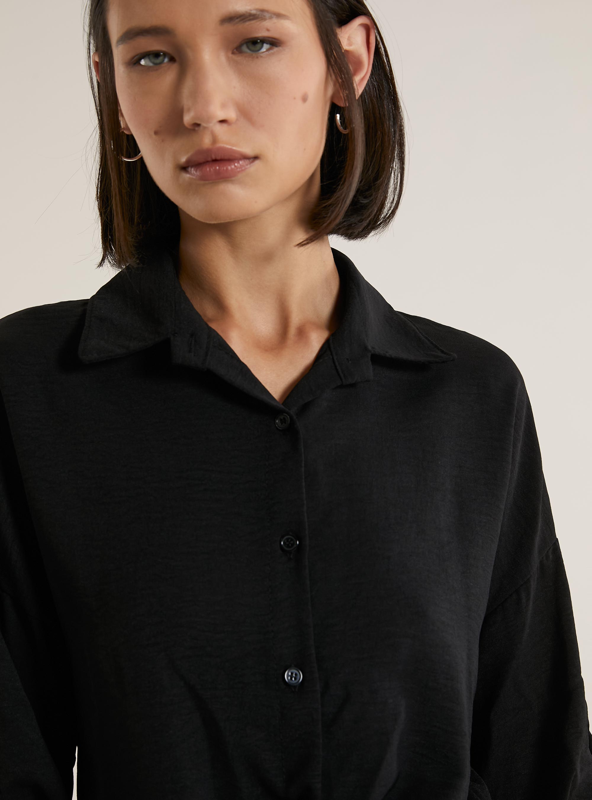 Camicia con nodo, BK1 BLACK