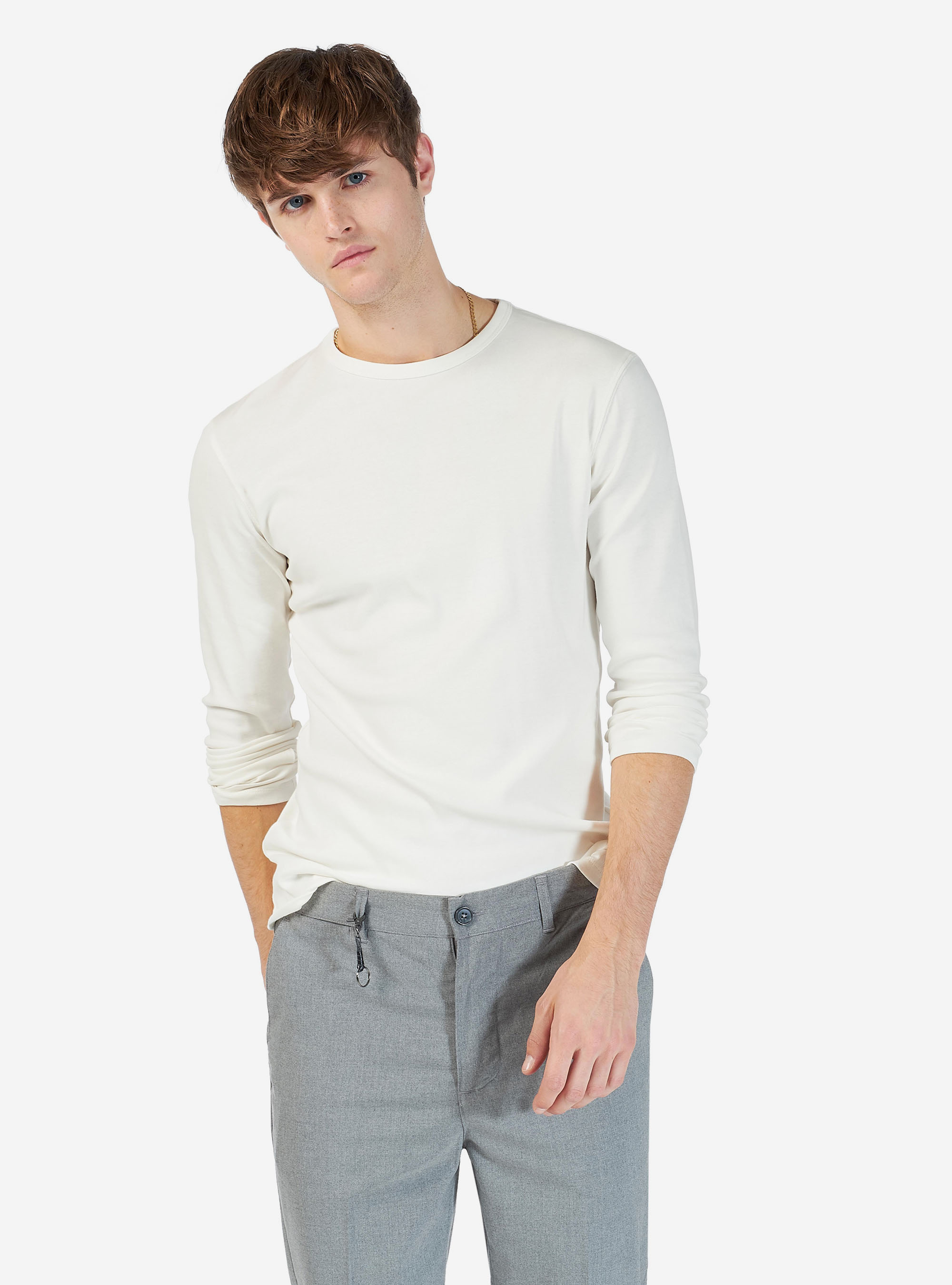 Basic t-shirt 100% cotton comfort fit, BLANCO