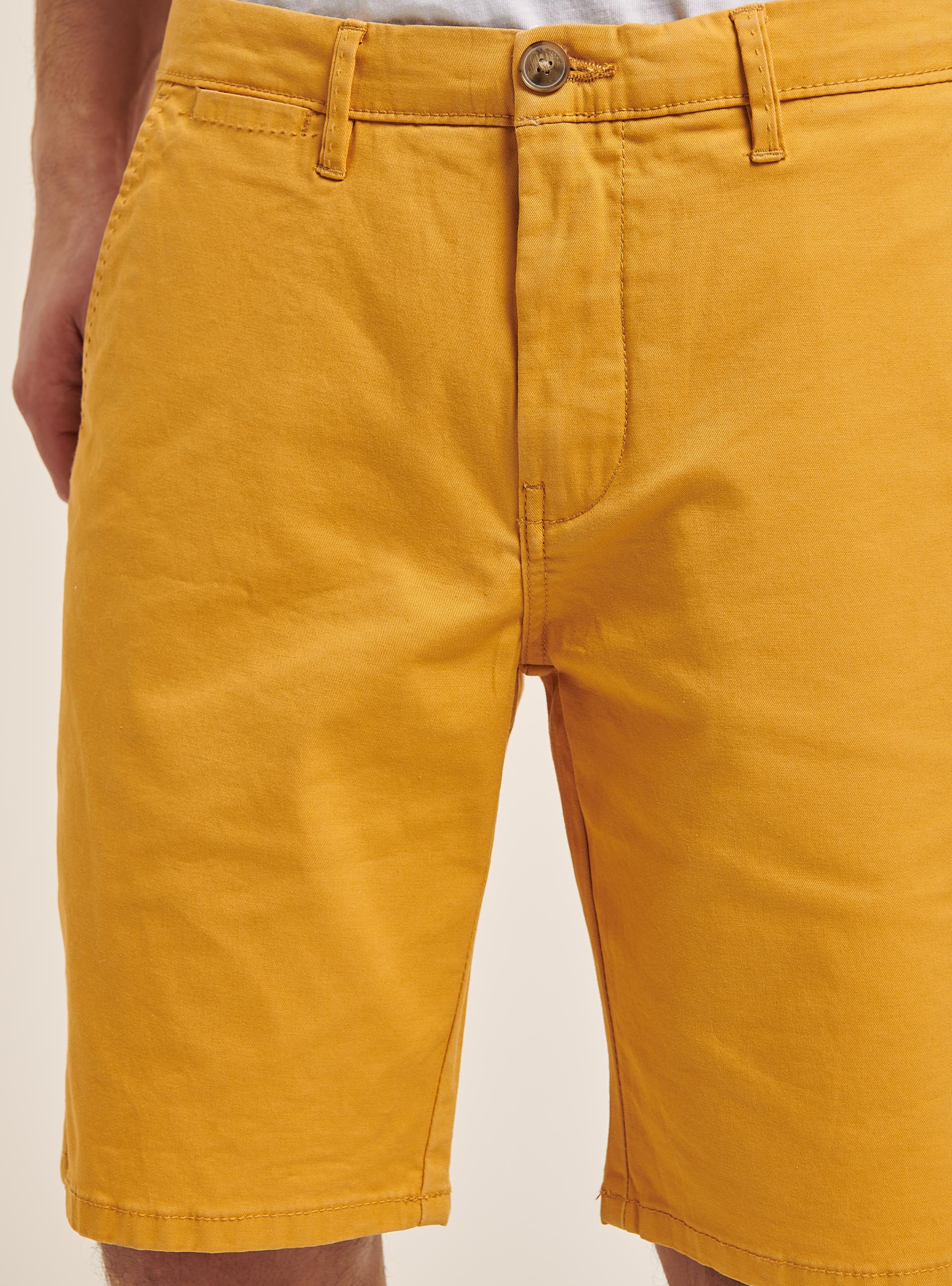 Plain twill bermuda shorts, MUSTARD