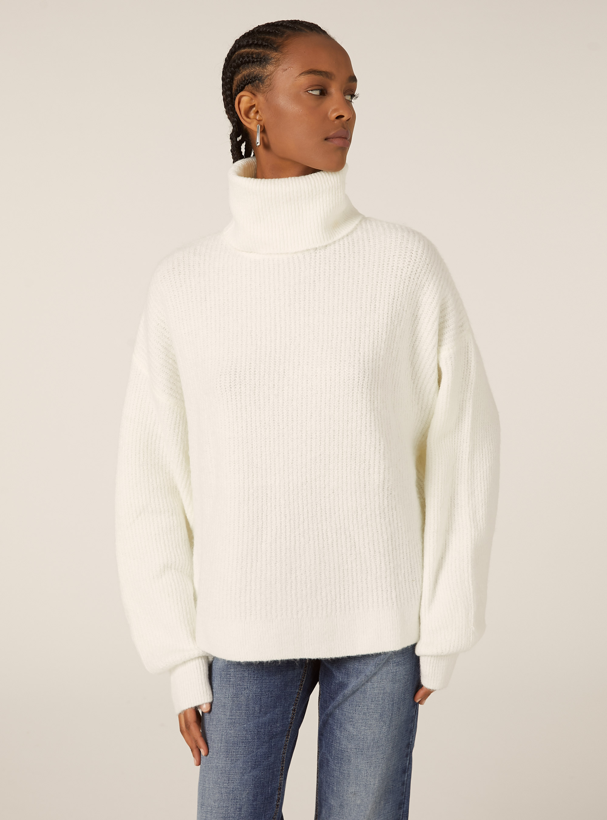 Pullover colloalto costa inglese, WH2 WHITE