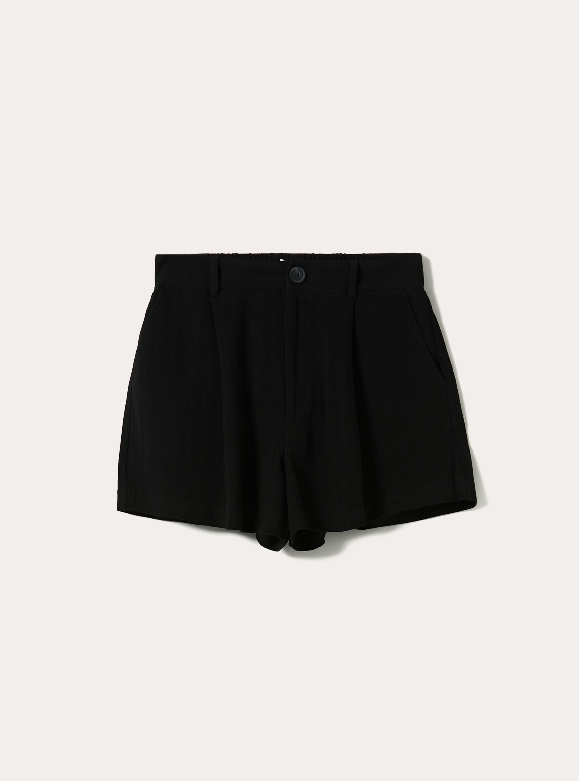Short en lin doux, BK1 BLACK