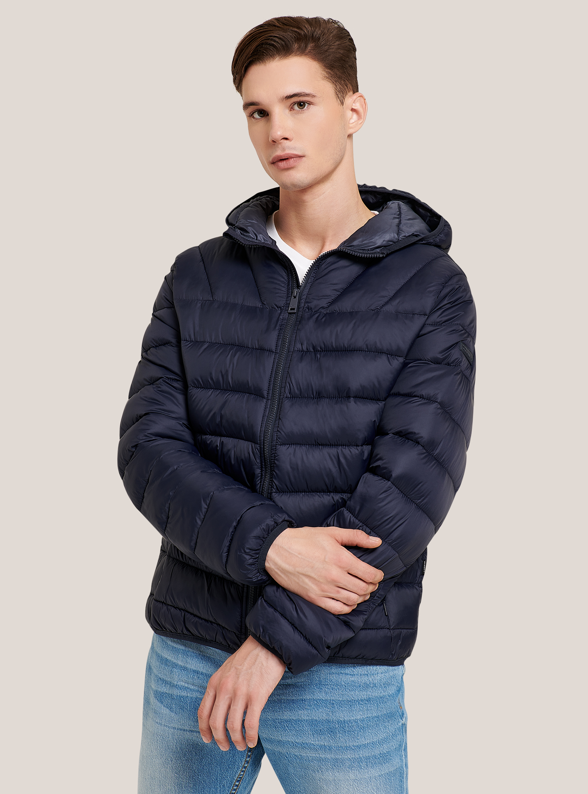 Basic jacket with 100% recycled padding, BLUE NAVY
