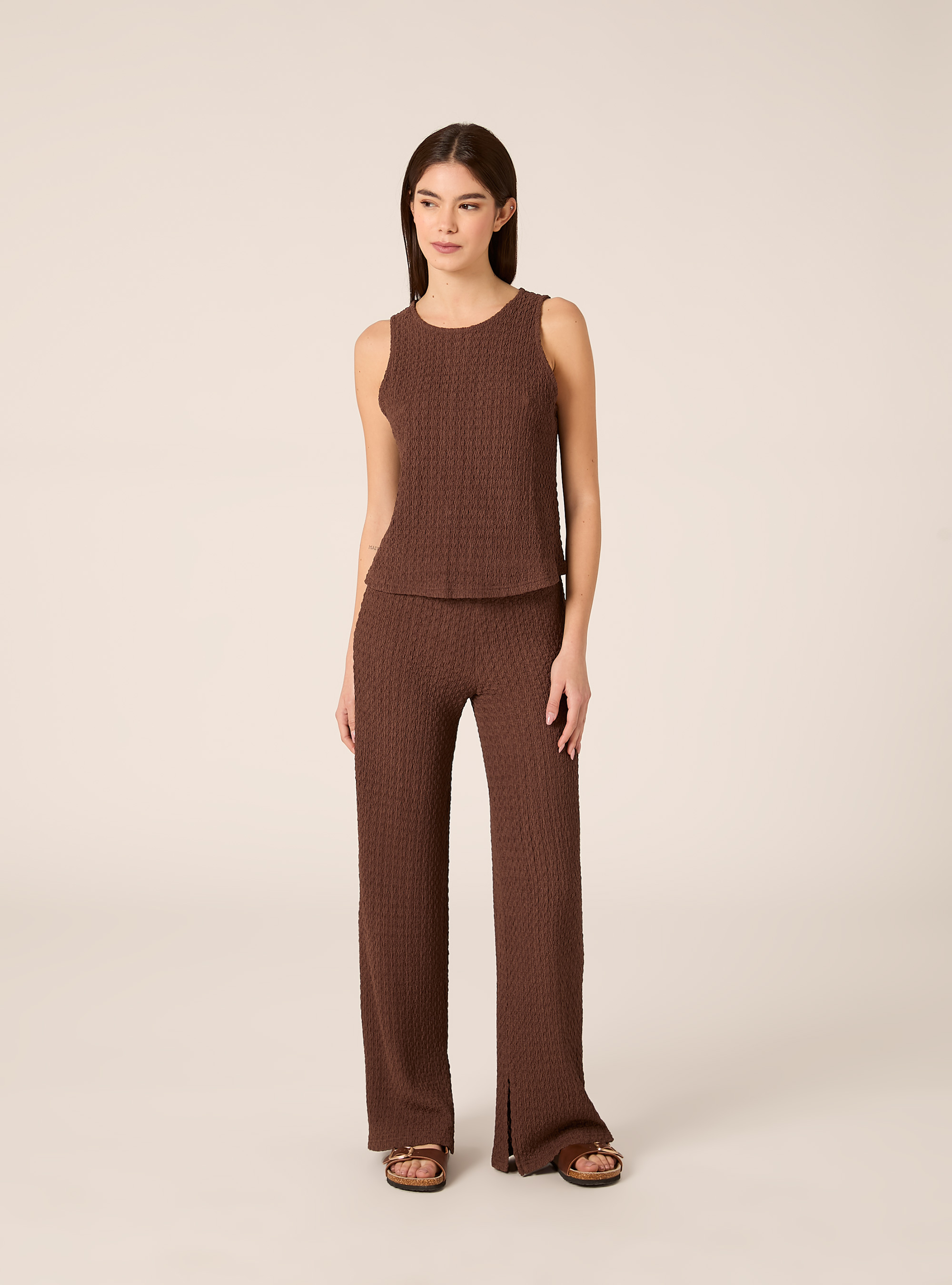 Hose aus Waffelstoff, BR1 BROWN DARK