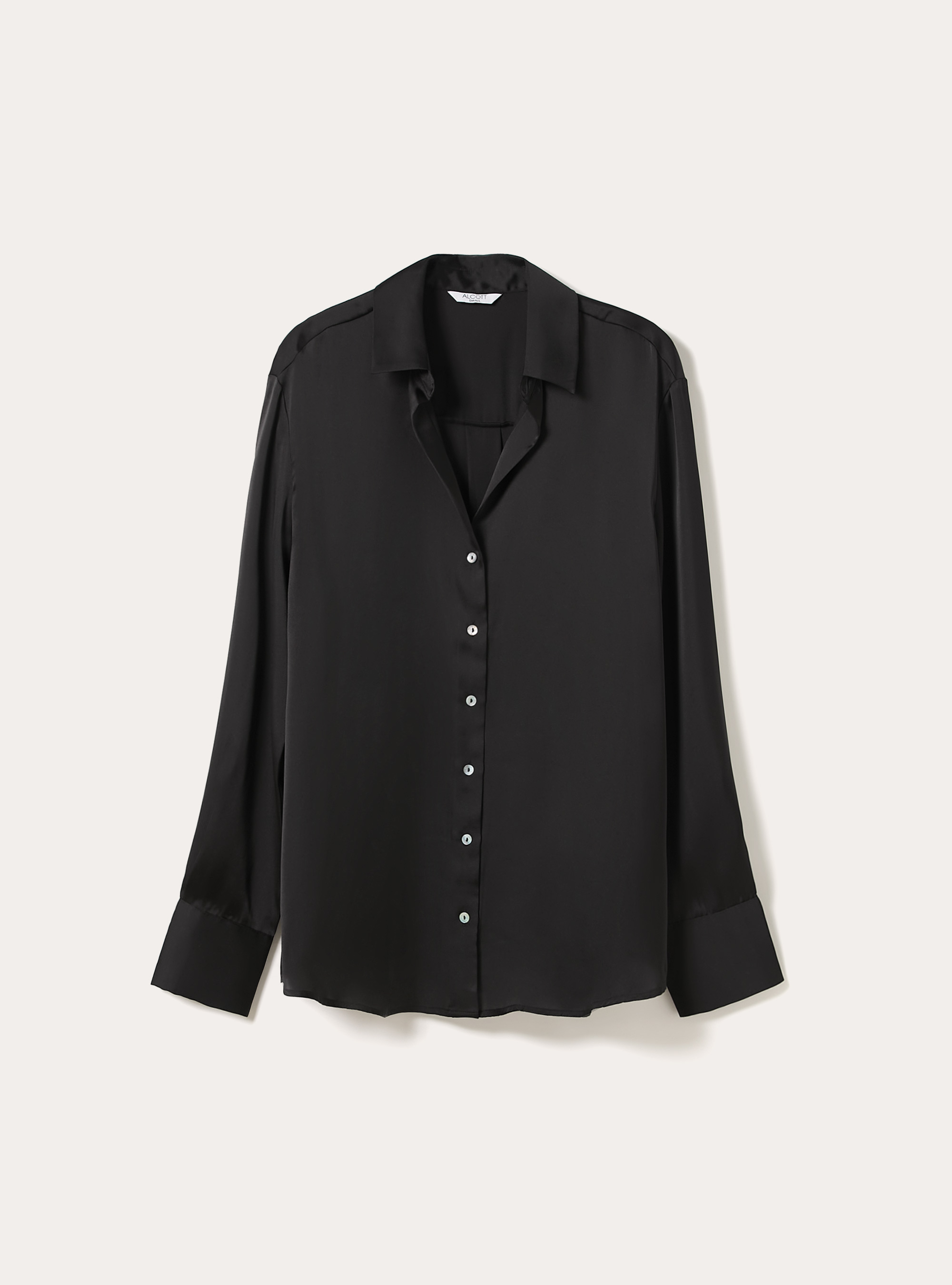 Chemise ajust&eacute;e en satin, BK1 BLACK