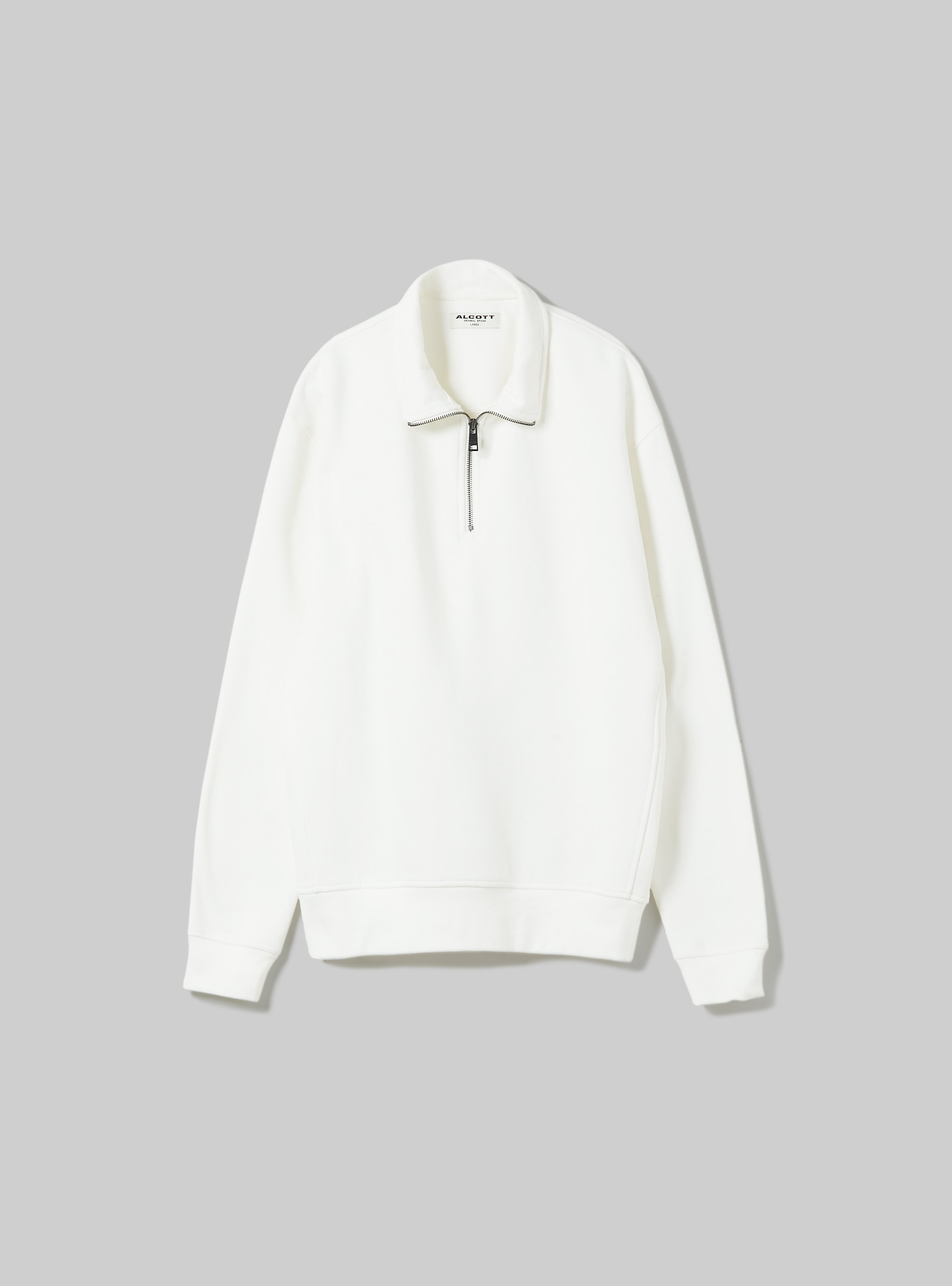 Plain-coloured half-neck sweatshirt, WH2 WHITE
