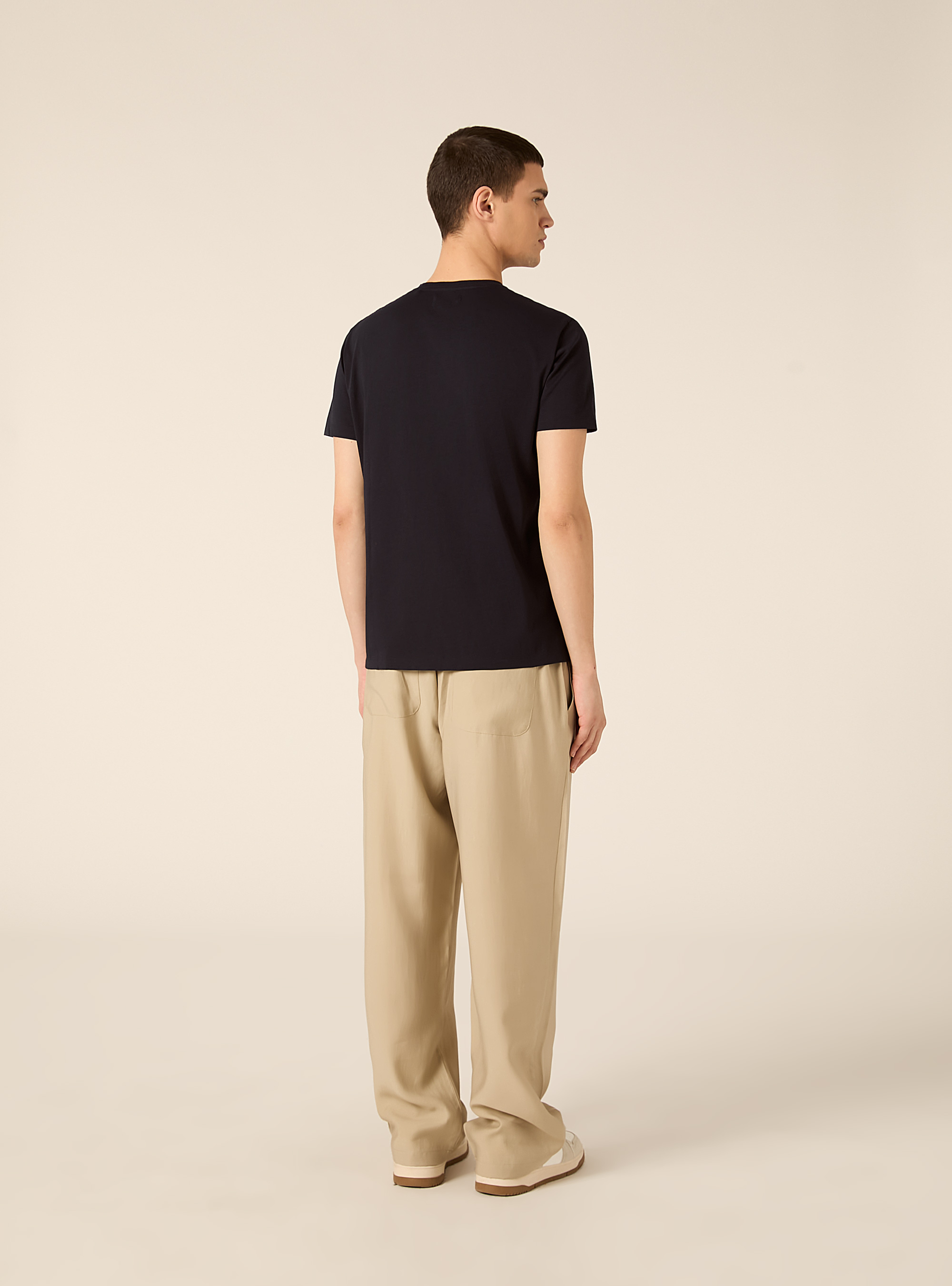 T-shirt basica in cotone supima, NA1 NAVY DARK