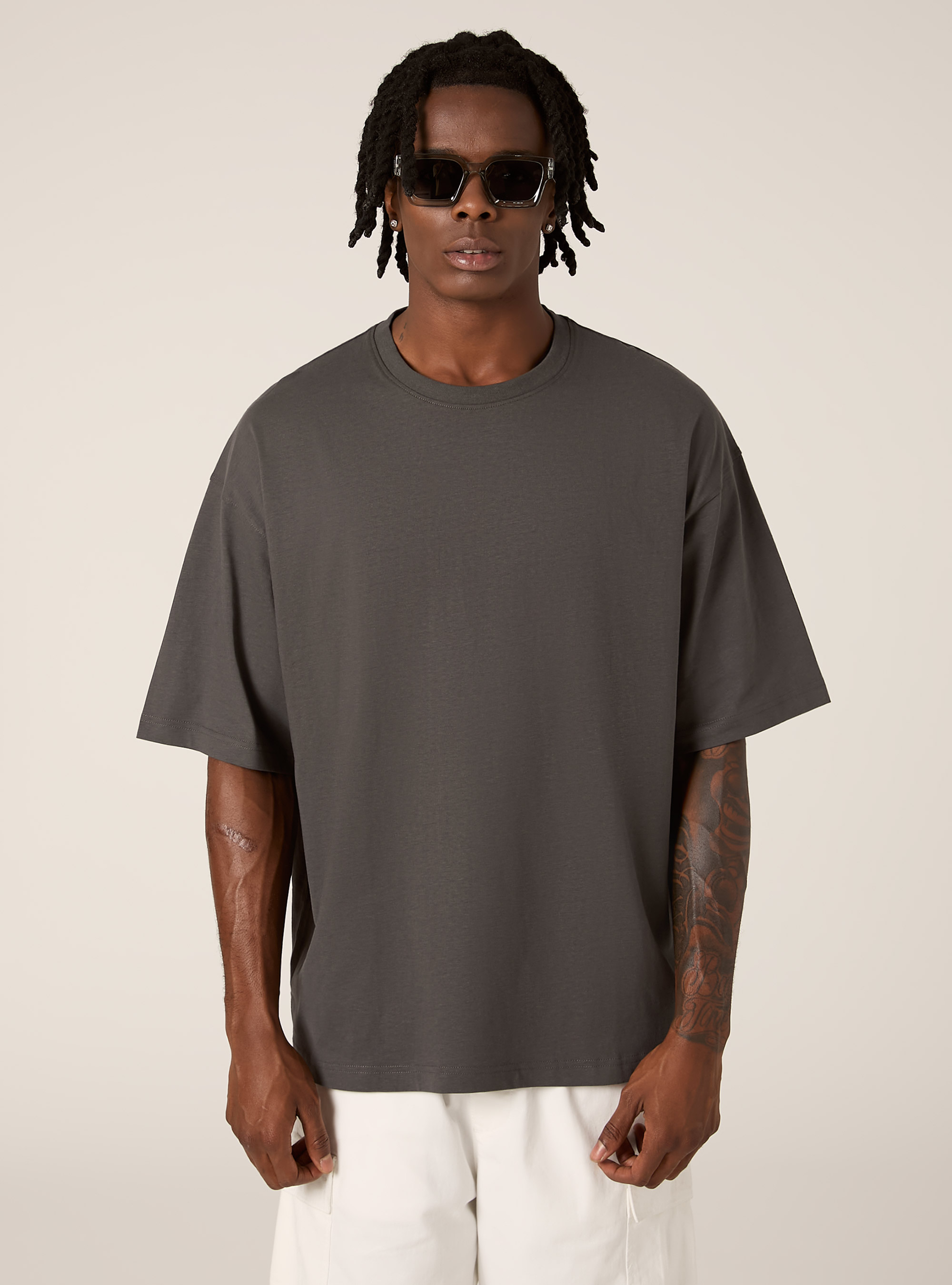 Tee-shirt &agrave; la coupe large, GY1 GREY DARK