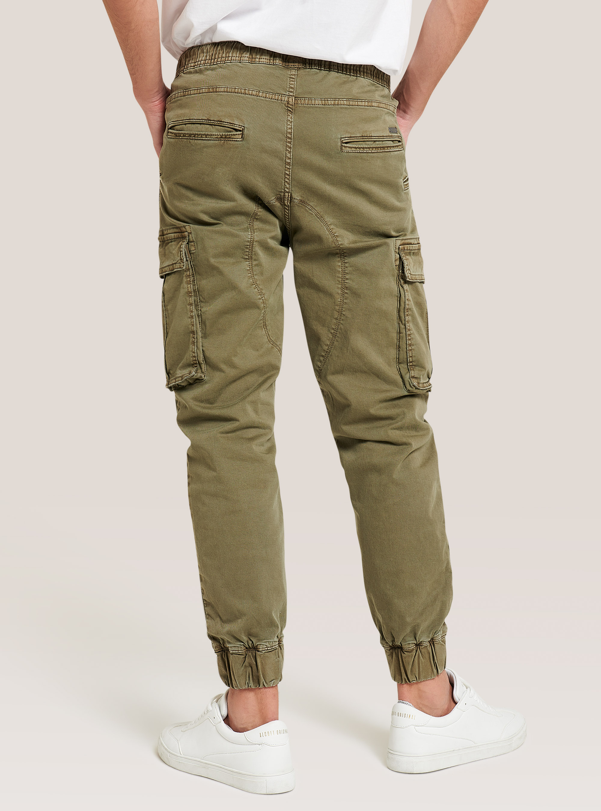 Stretch cotton twill cargo jogger, C6603 KAKY