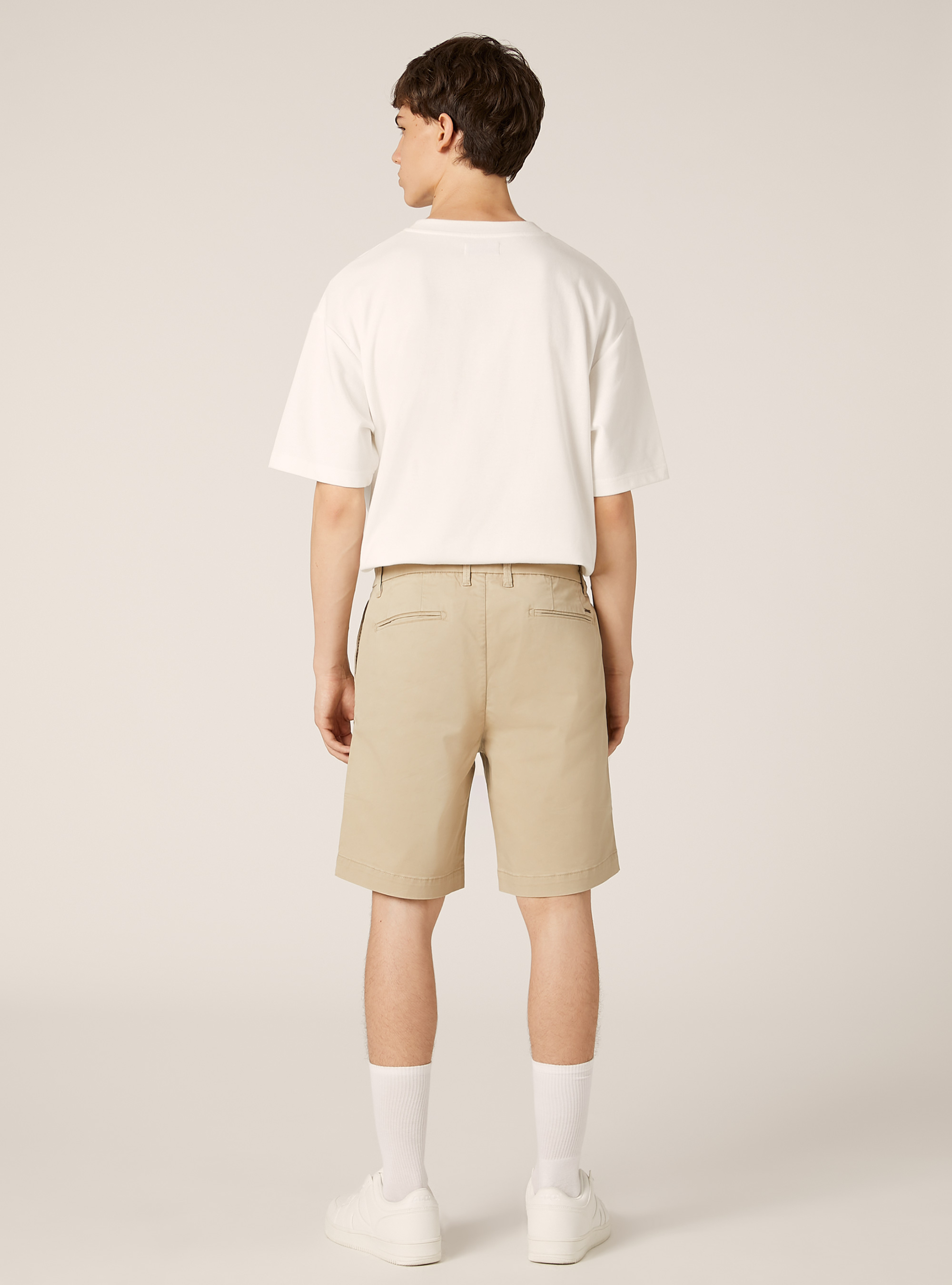 Stretch-Bermudashorts aus Baumwollk&ouml;per, TB2 TOBACCO MEDIUM