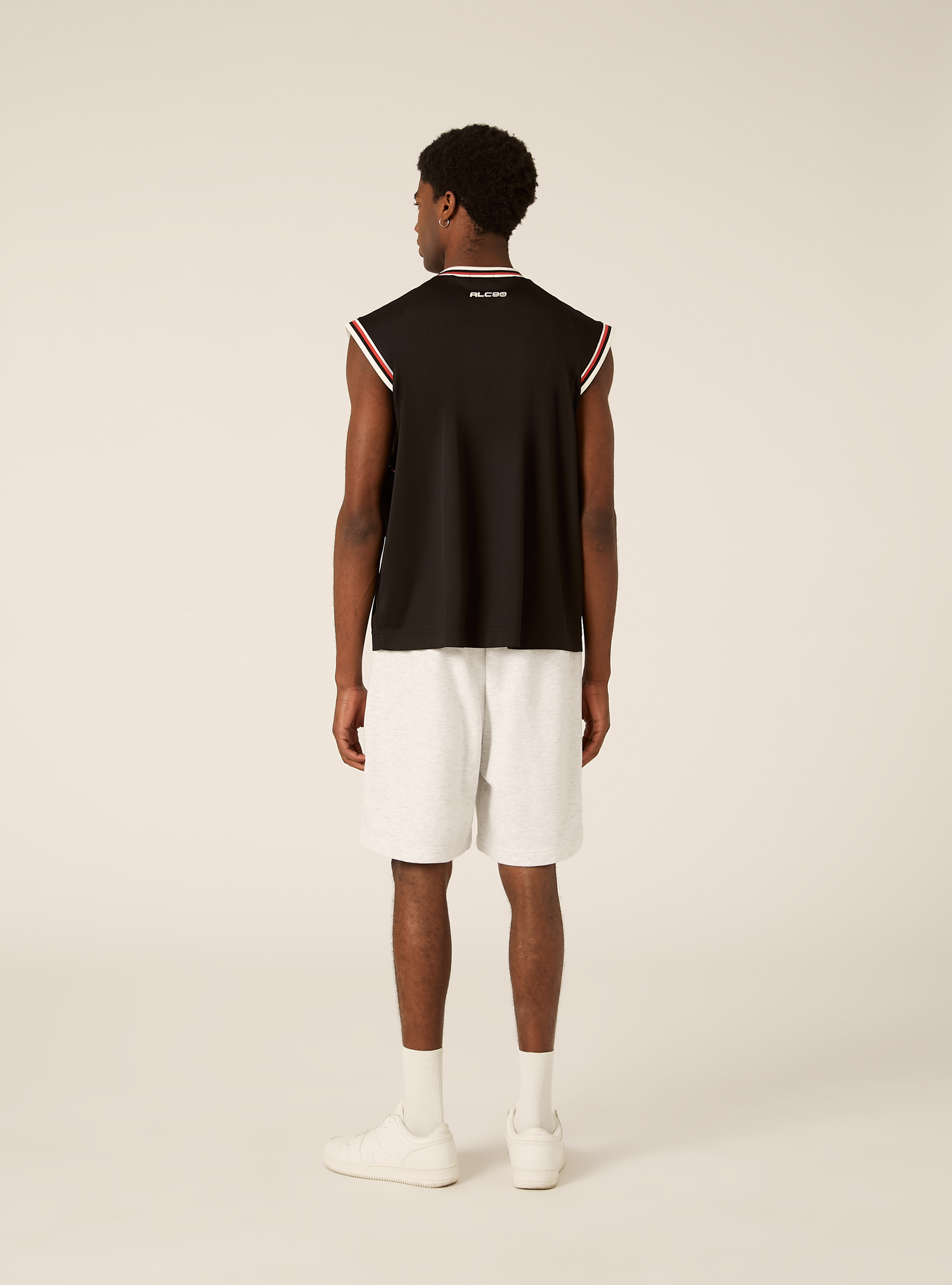 Varsity Print Boxy Fit Tank Top, BK1 BLACK