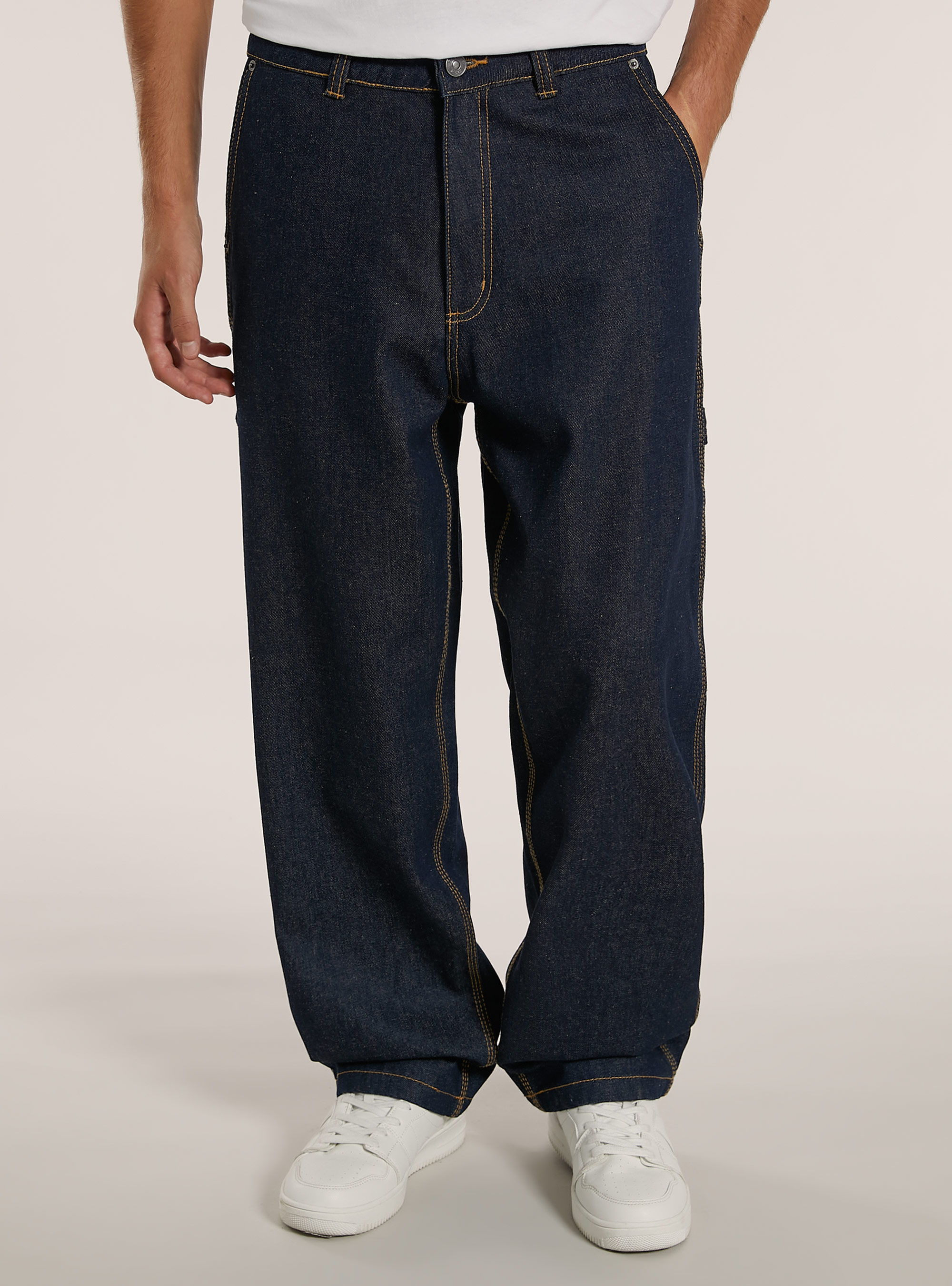 Jeans de charpentier ouvrier, D002 MEDIUM DARK BLUE