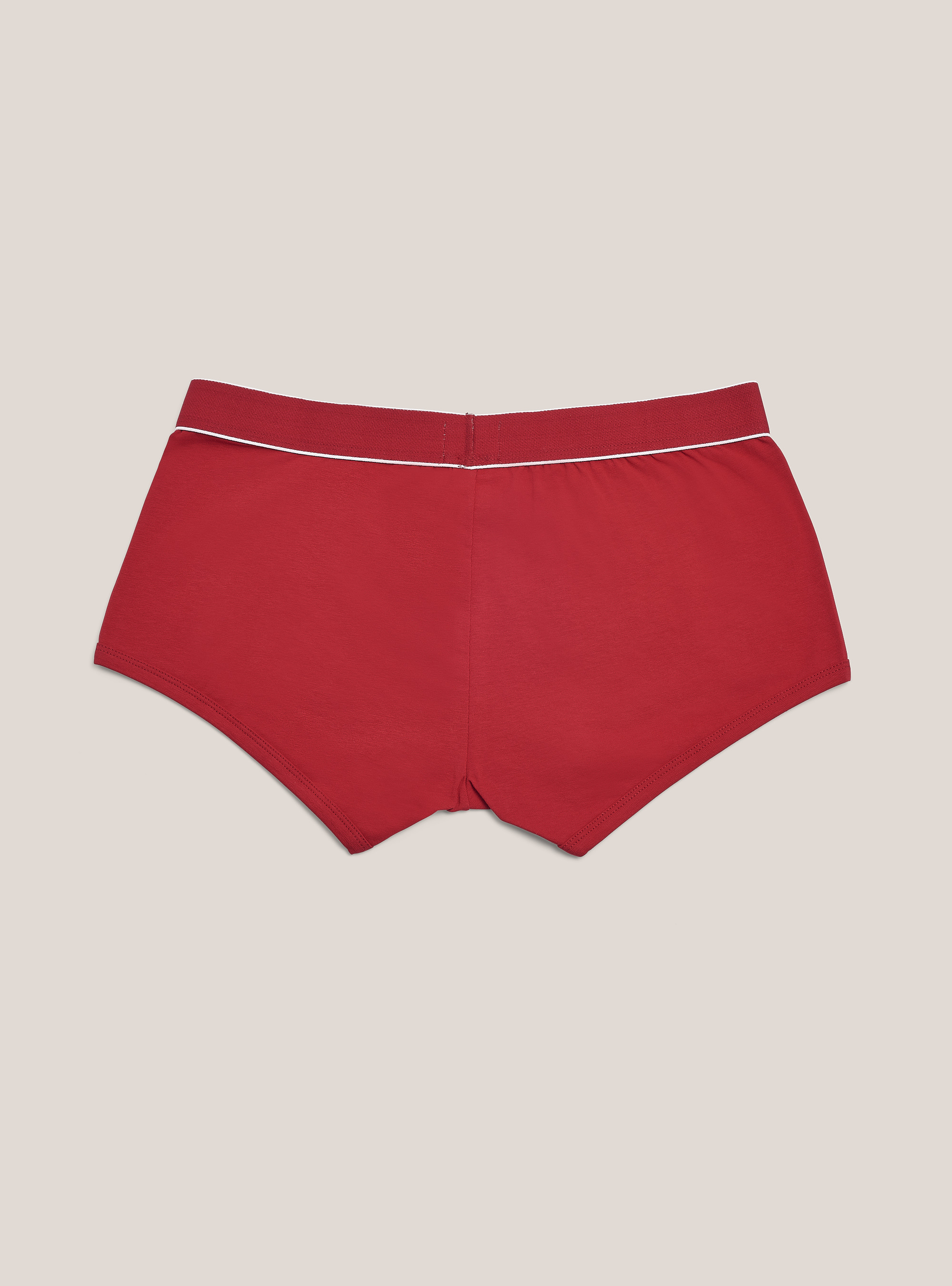 Boxer in cotone elasticizzato con logo, ROSSO
