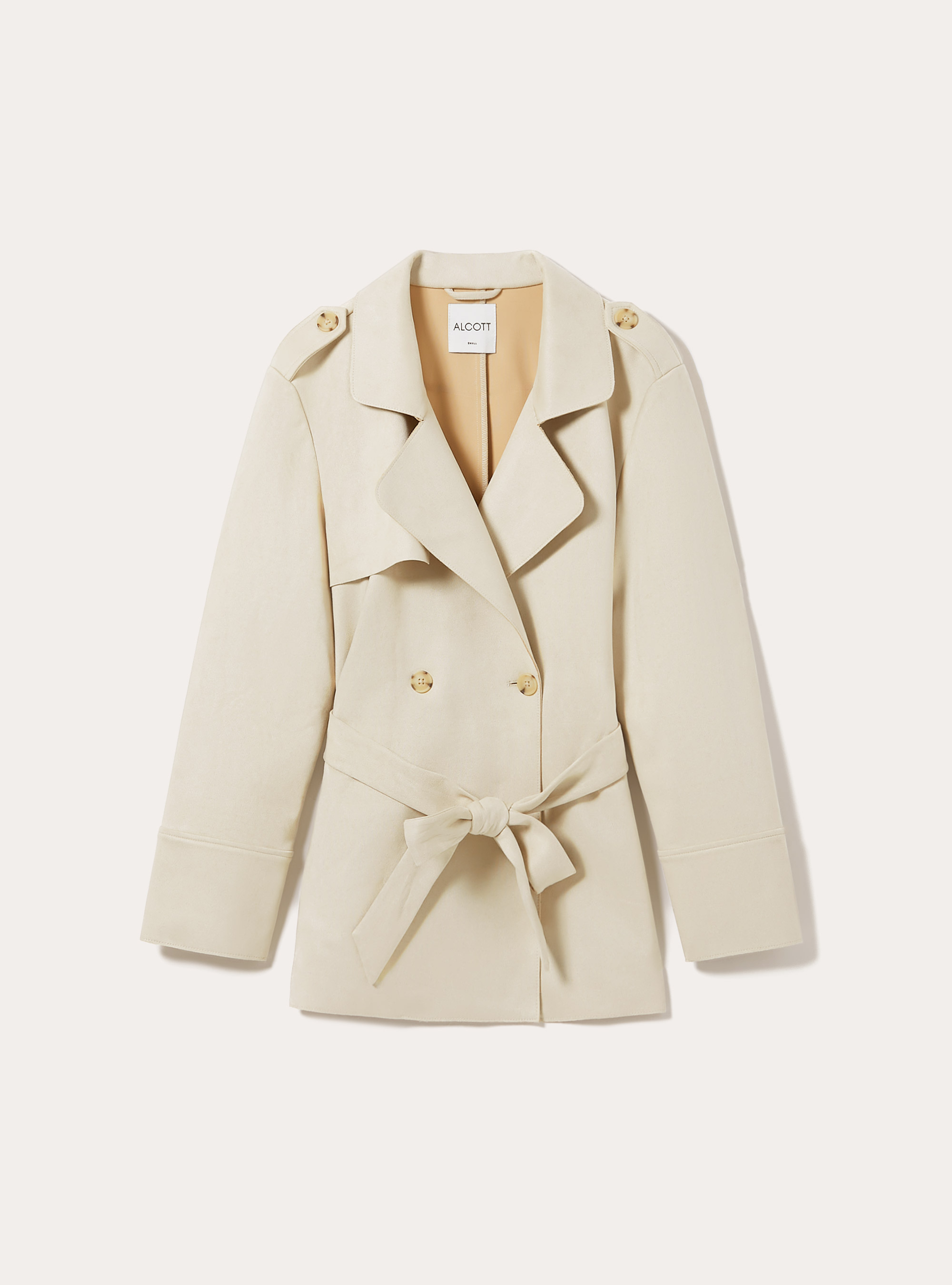 Trenchcoat in Wildlederoptik, CR3 CREAM LIGHT