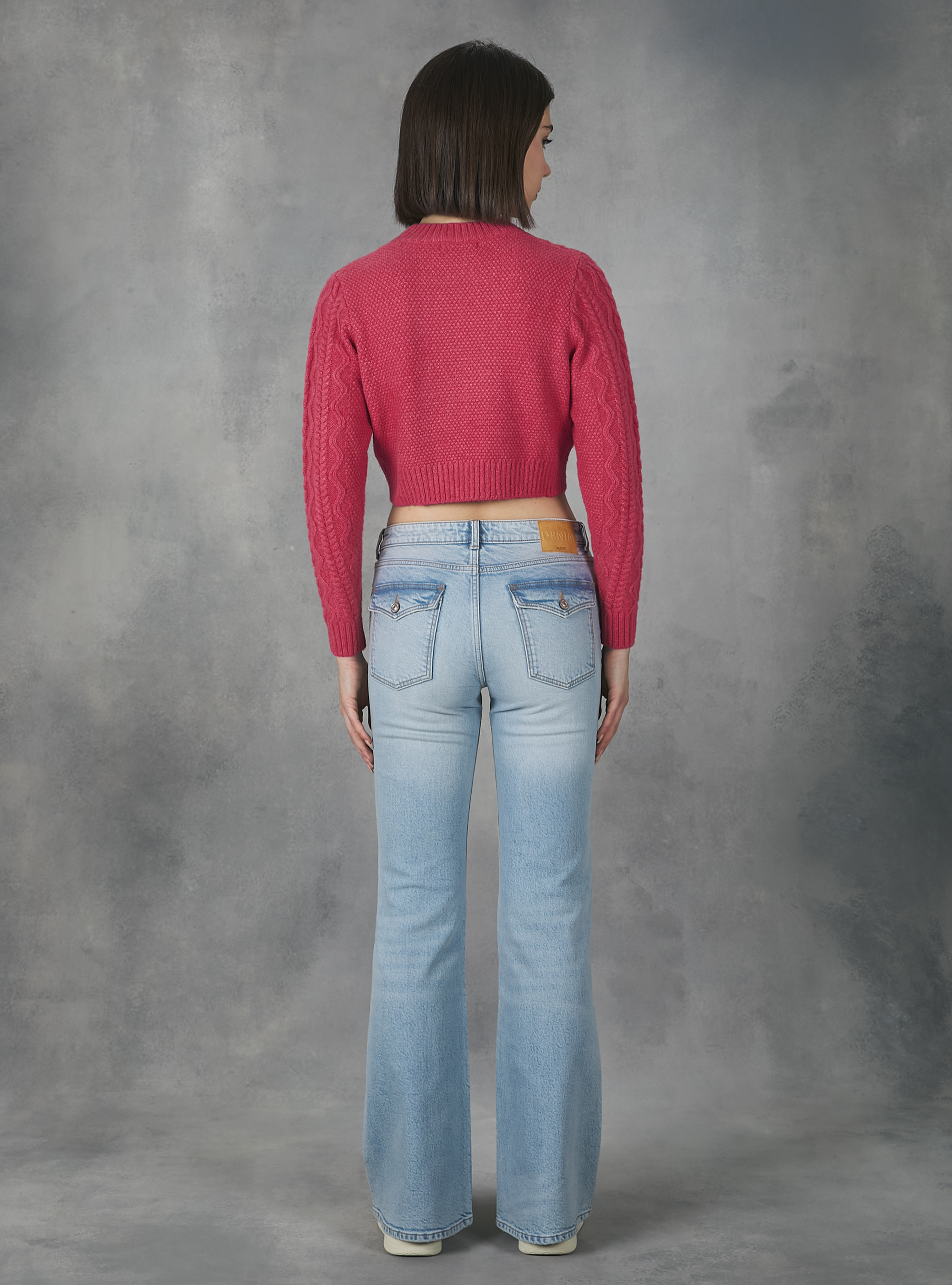 Cropped pullover with braids, FX3 FUXIA LIGHT