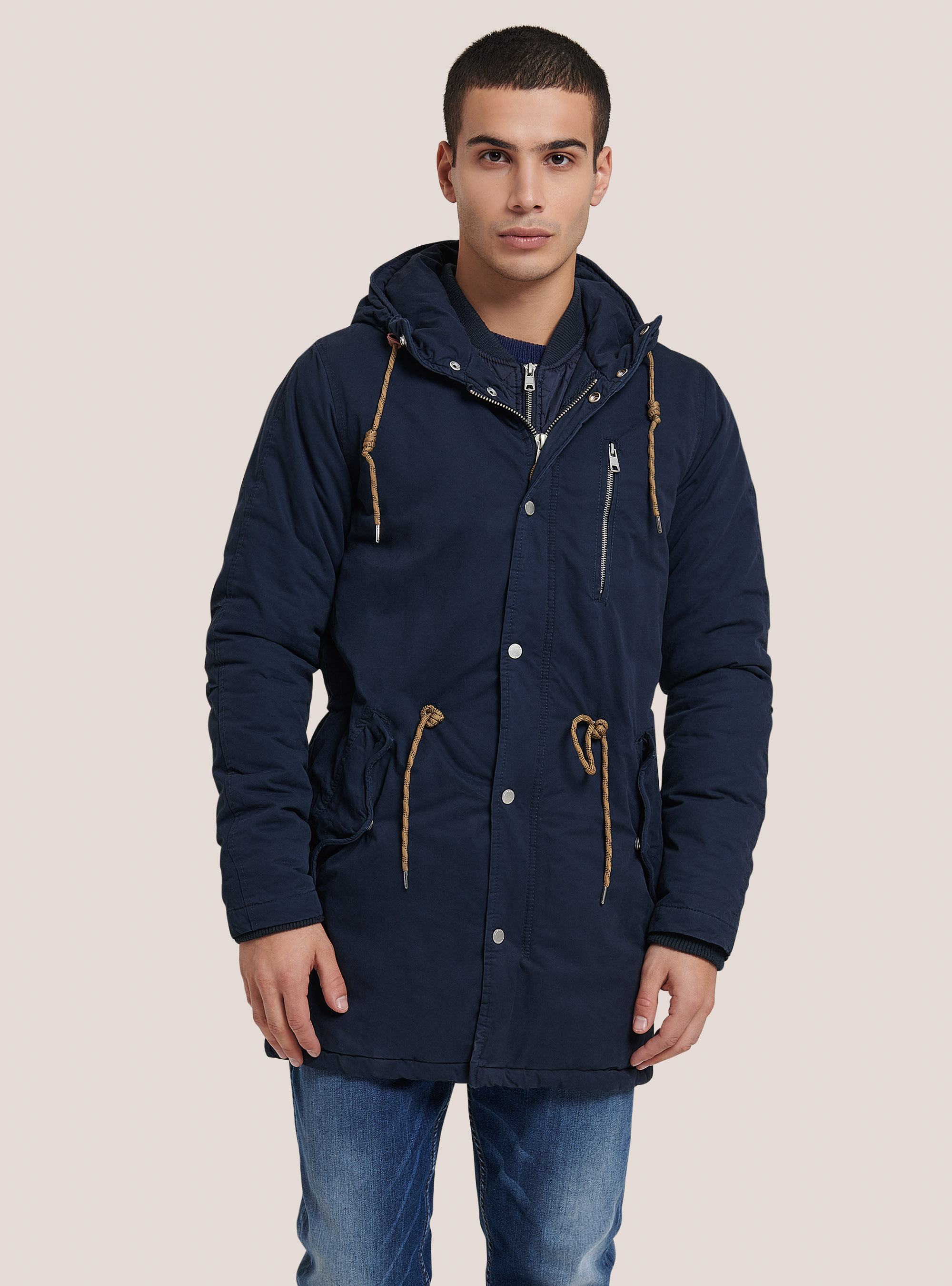 Parka mit Mock-Jacke, C2224 BLUE